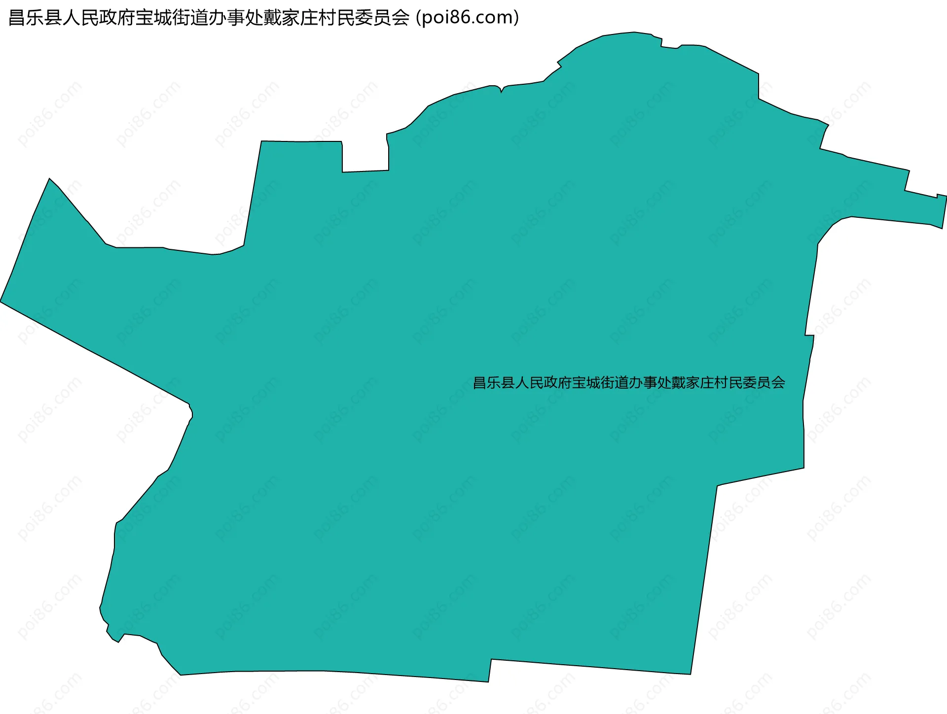 昌乐县人民政府宝城街道办事处戴家庄村民委员会边界地图