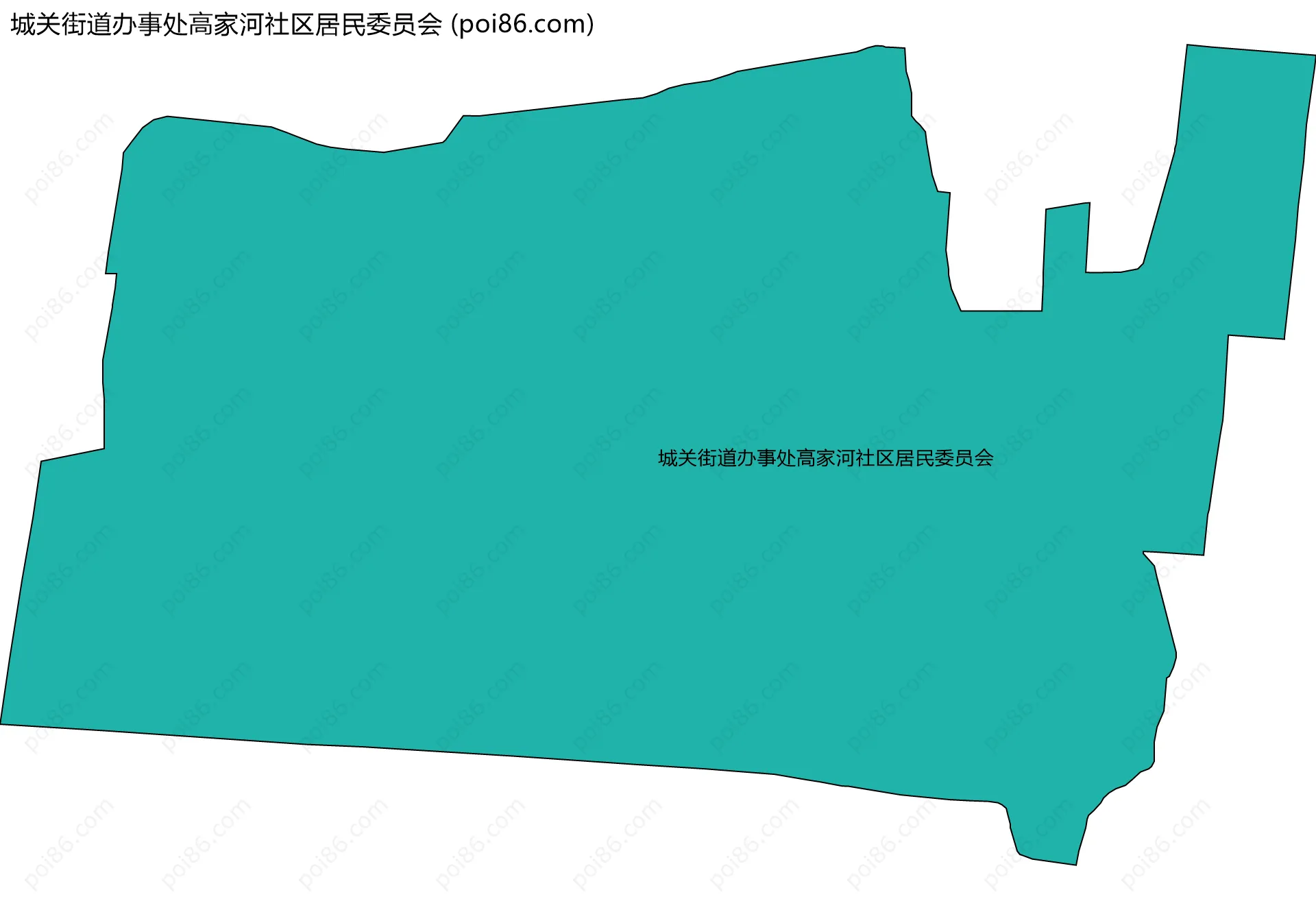 城关街道办事处高家河社区居民委员会边界地图