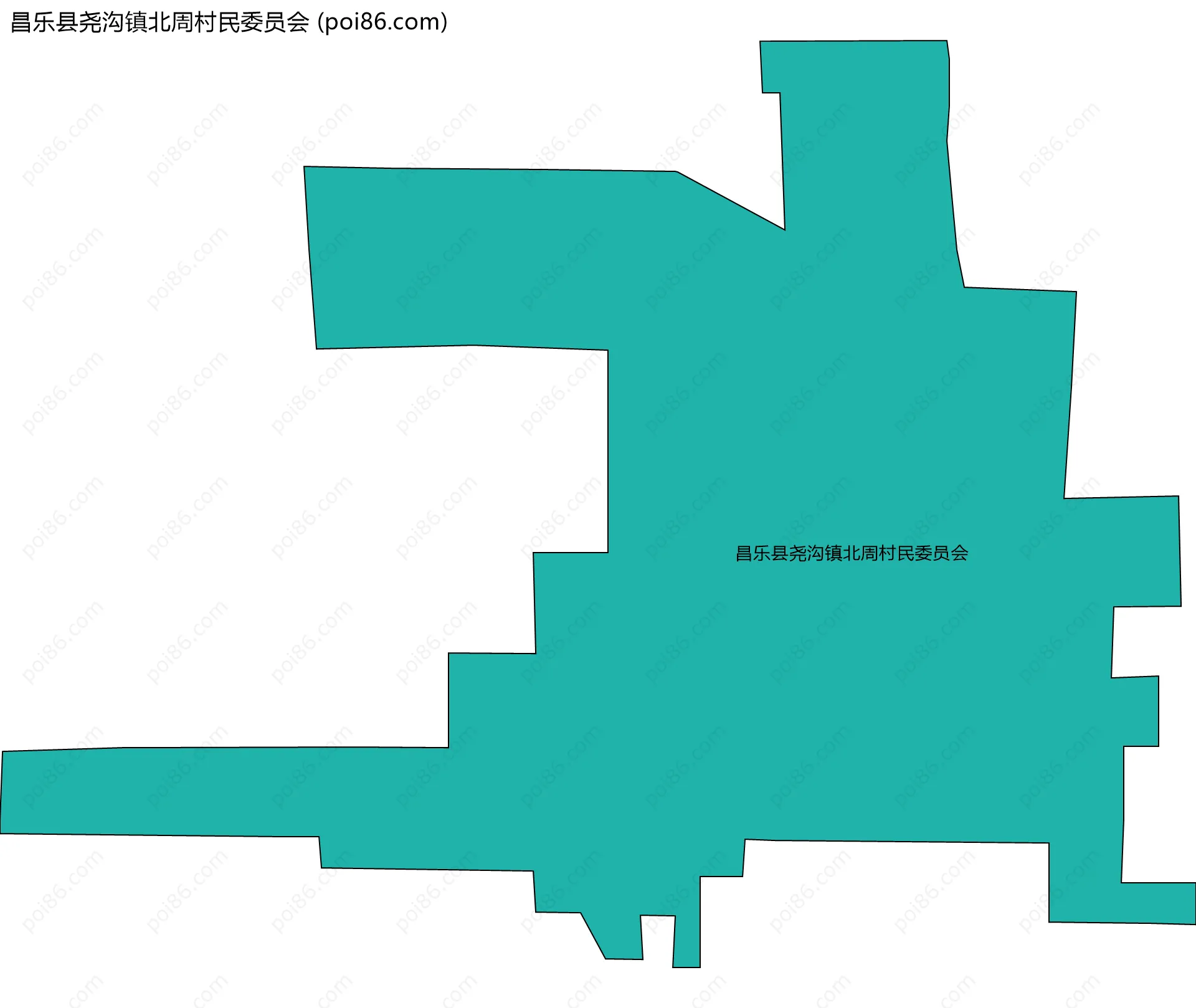 昌乐县尧沟镇北周村民委员会边界地图