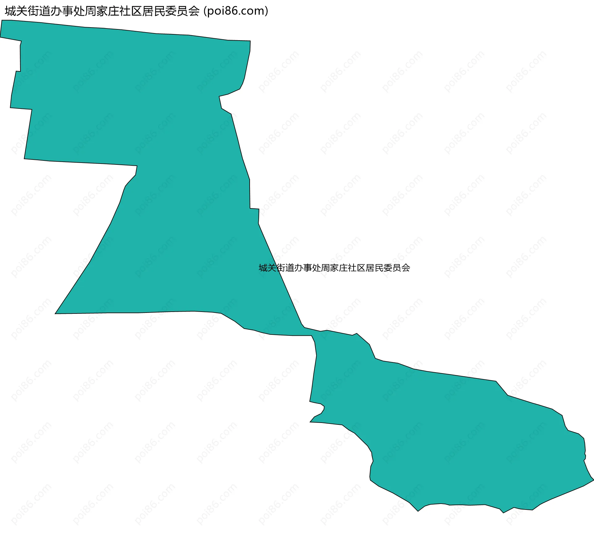 城关街道办事处周家庄社区居民委员会边界地图