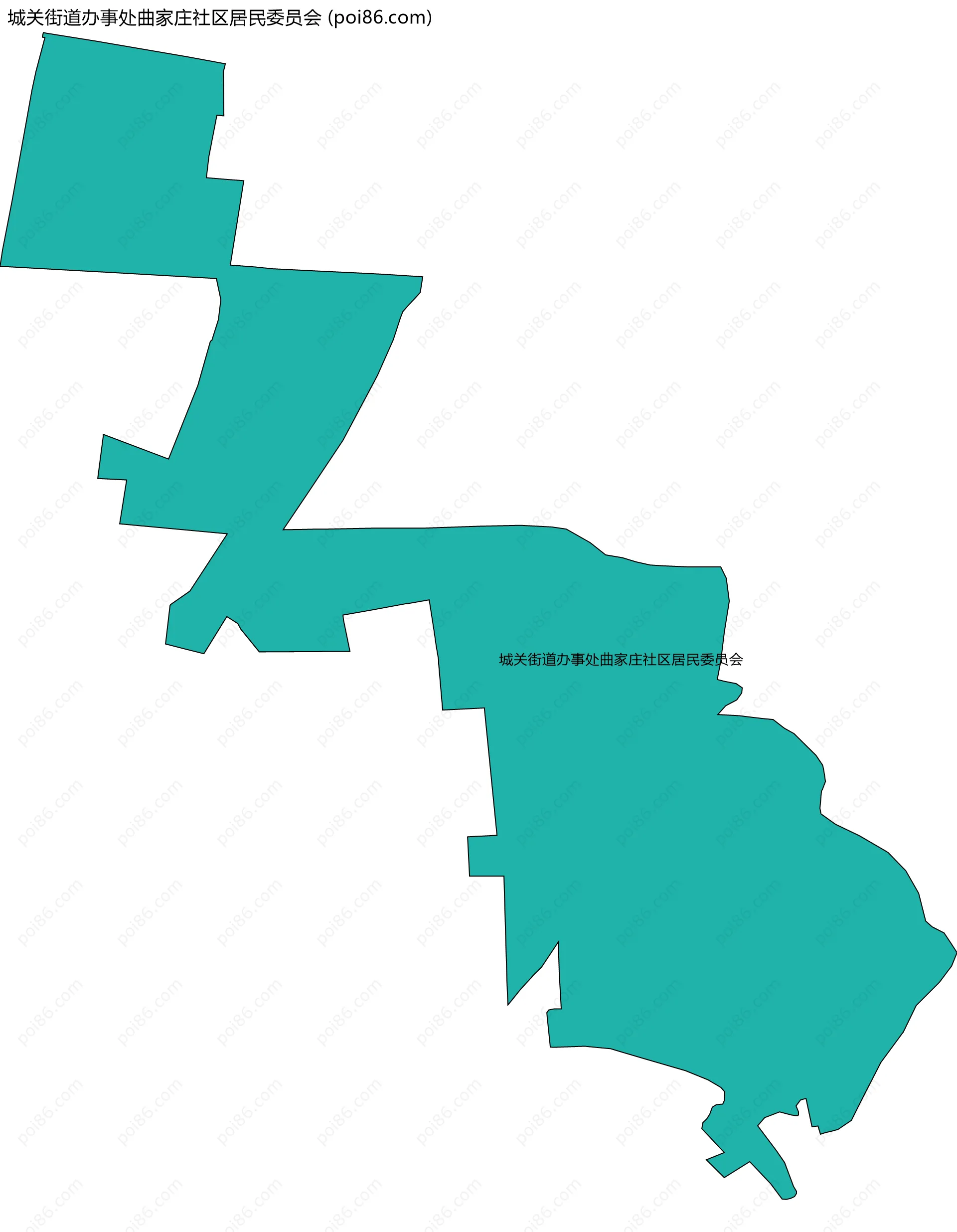 城关街道办事处曲家庄社区居民委员会边界地图