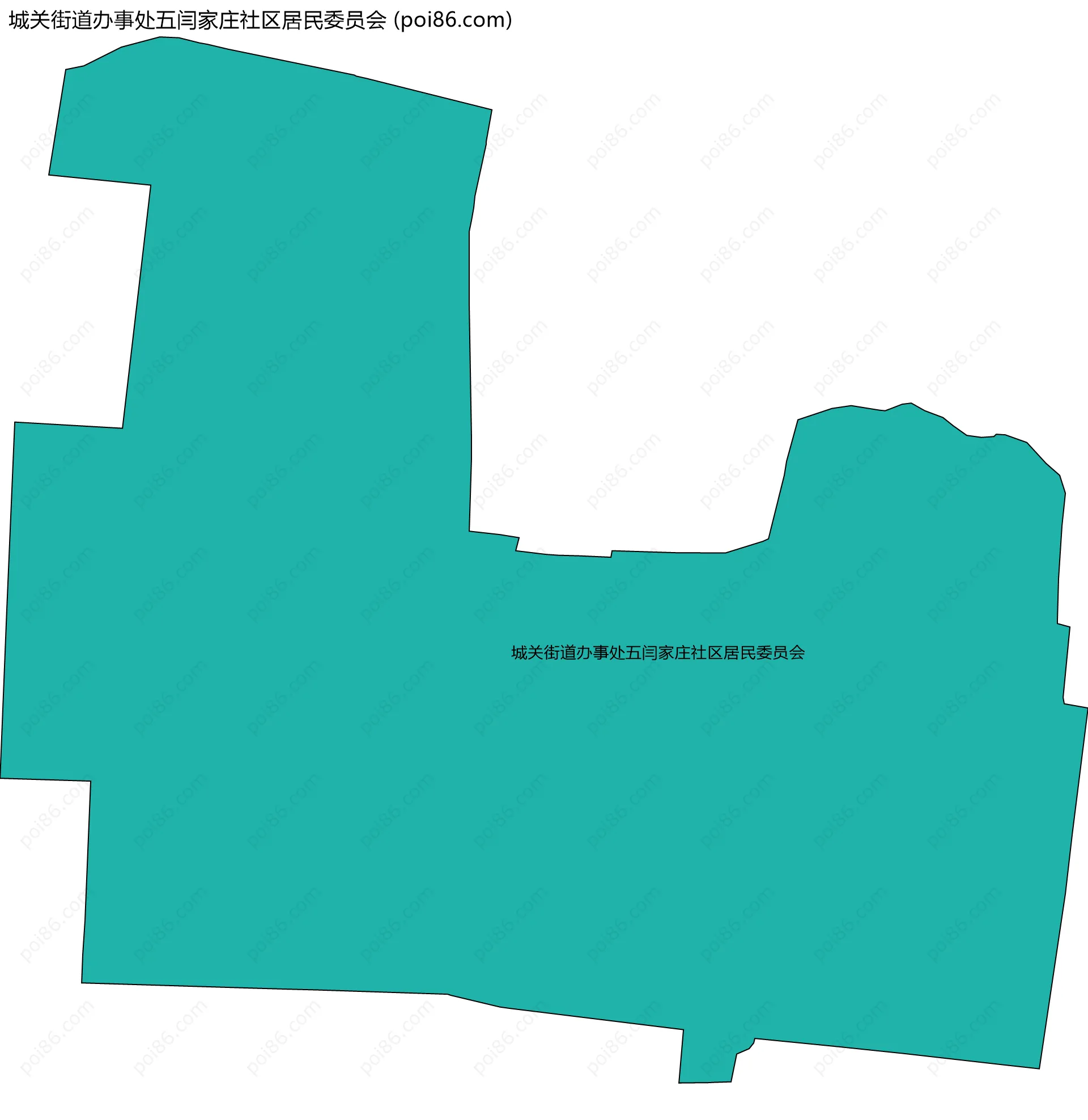 城关街道办事处五闫家庄社区居民委员会边界地图
