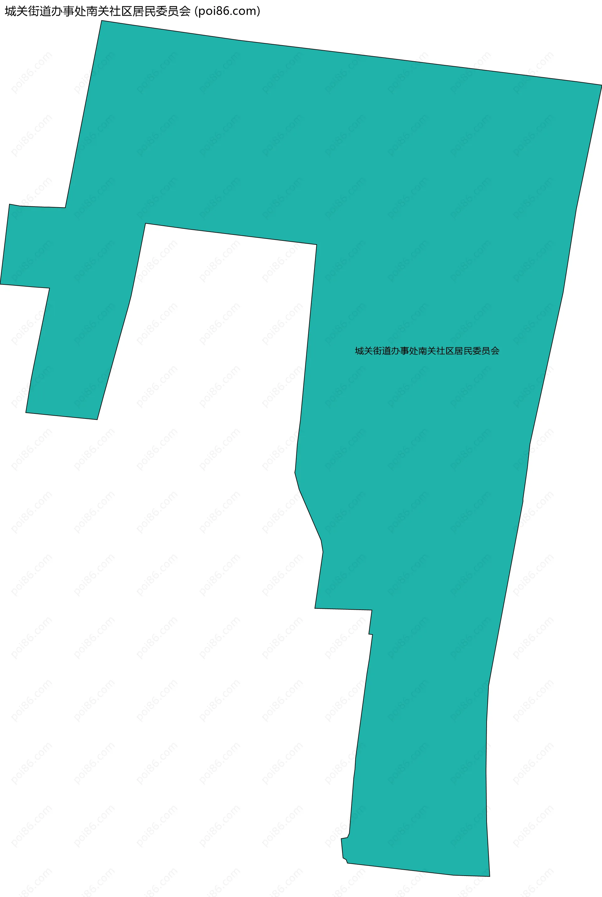 城关街道办事处南关社区居民委员会边界地图