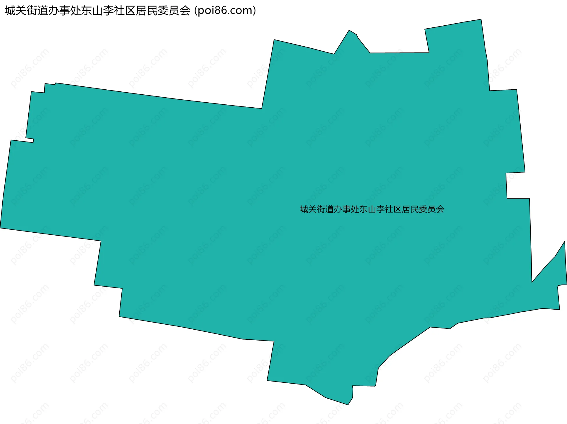 城关街道办事处东山李社区居民委员会边界地图