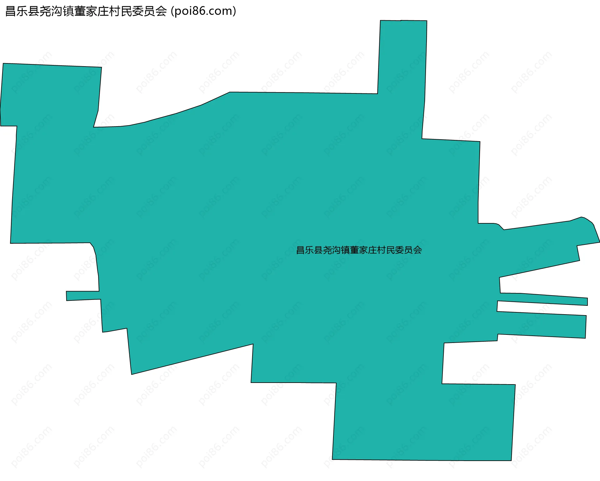 昌乐县尧沟镇董家庄村民委员会边界地图