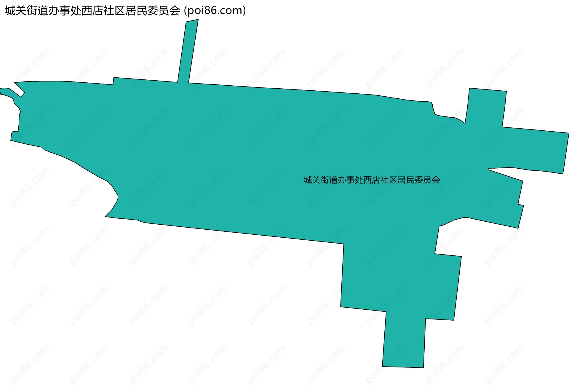 城关街道办事处西店社区居民委员会边界地图