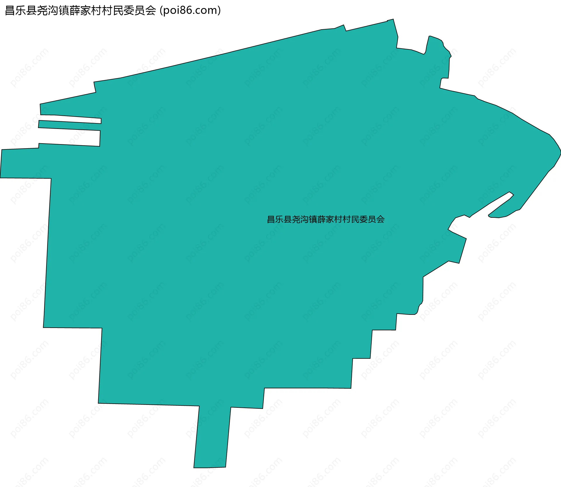 昌乐县尧沟镇薛家村村民委员会边界地图
