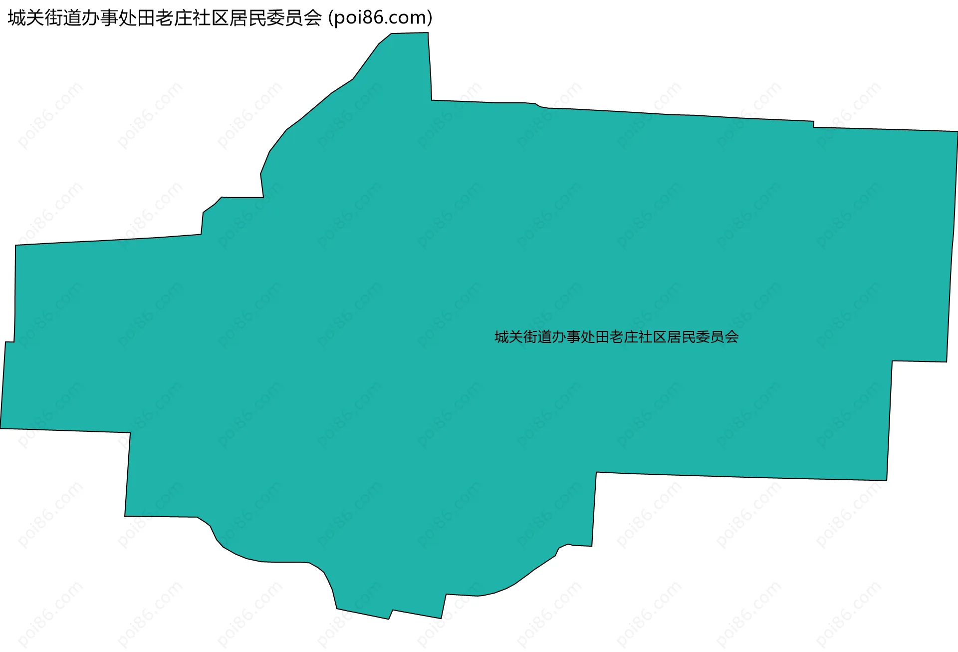 城关街道办事处田老庄社区居民委员会边界地图