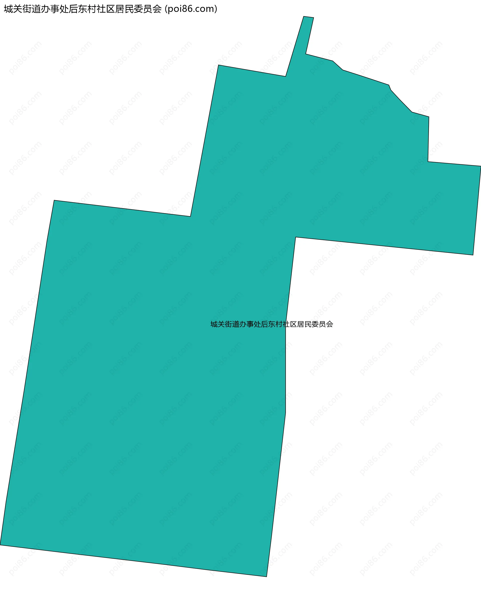 城关街道办事处后东村社区居民委员会边界地图