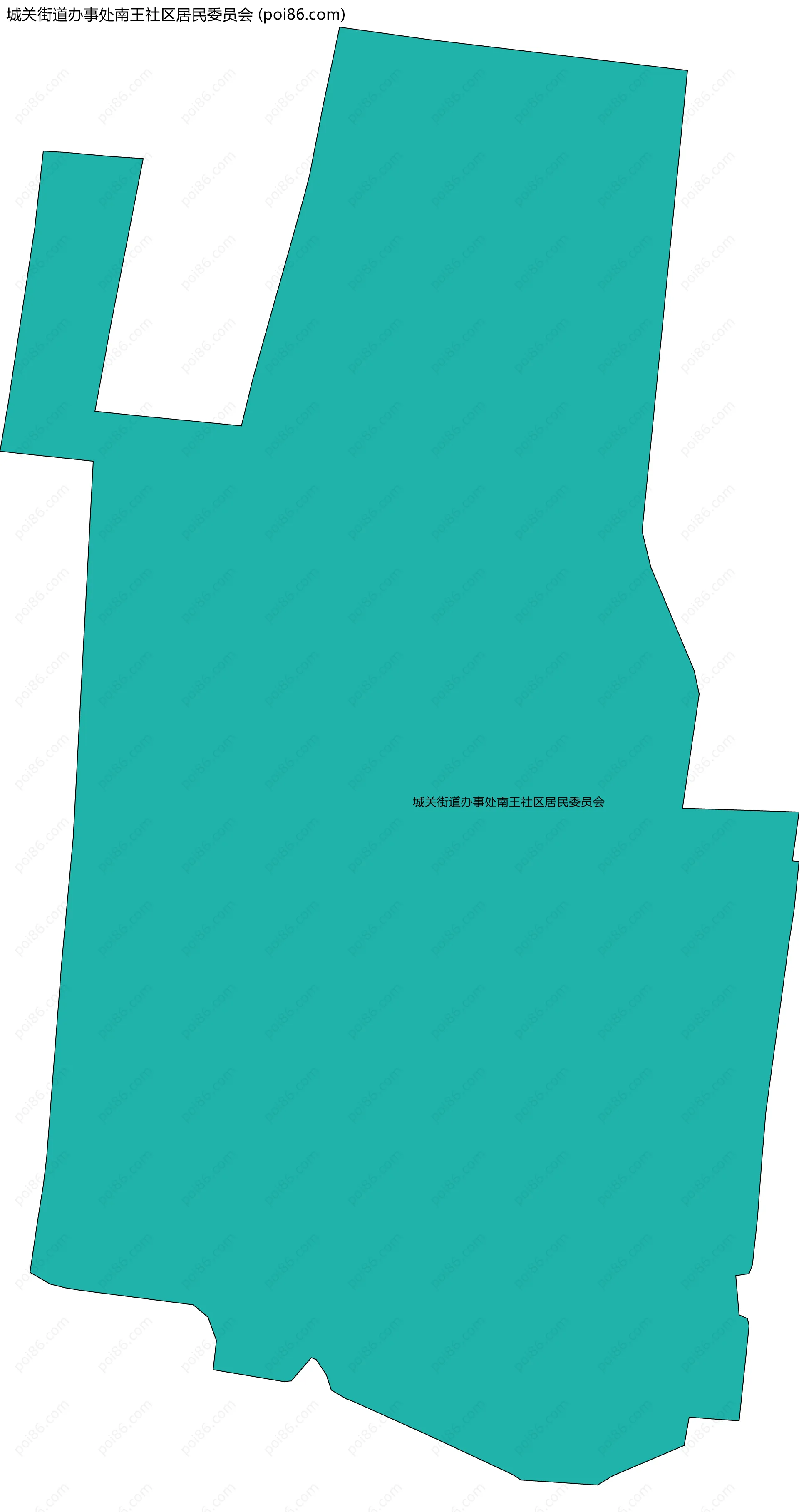 城关街道办事处南王社区居民委员会边界地图