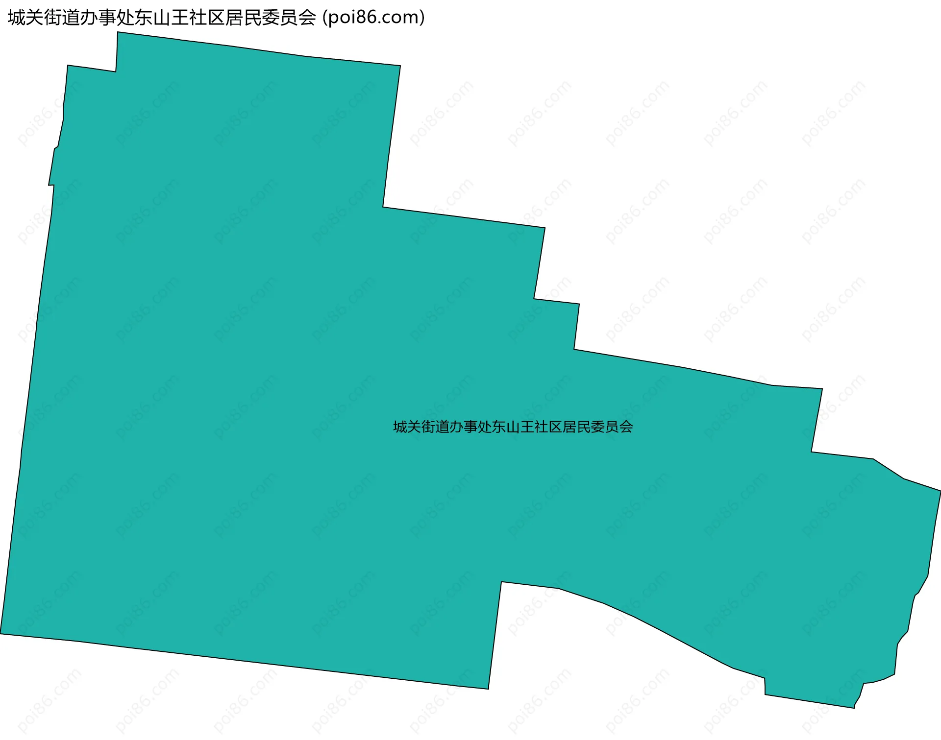 城关街道办事处东山王社区居民委员会边界地图