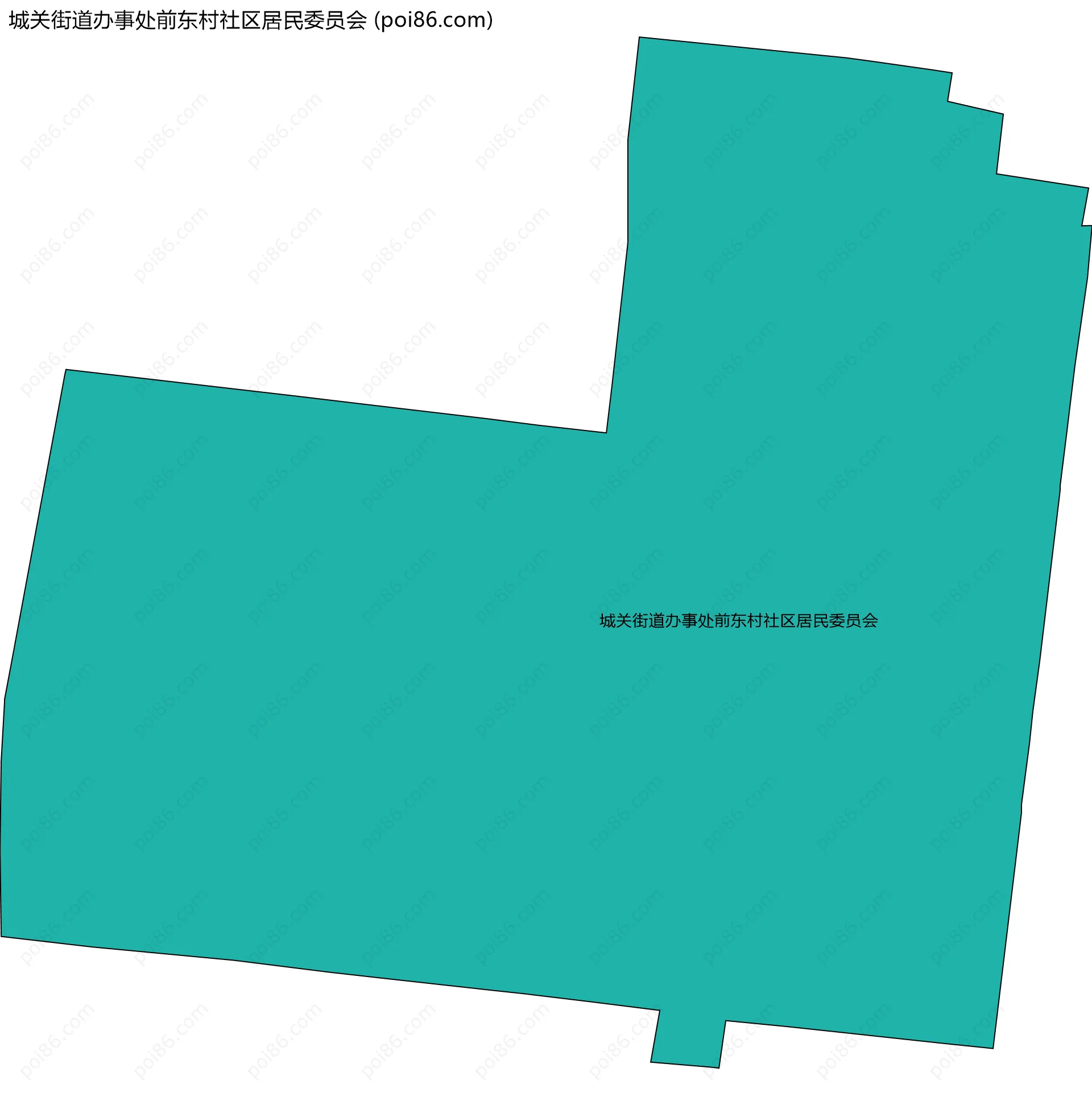 城关街道办事处前东村社区居民委员会边界地图