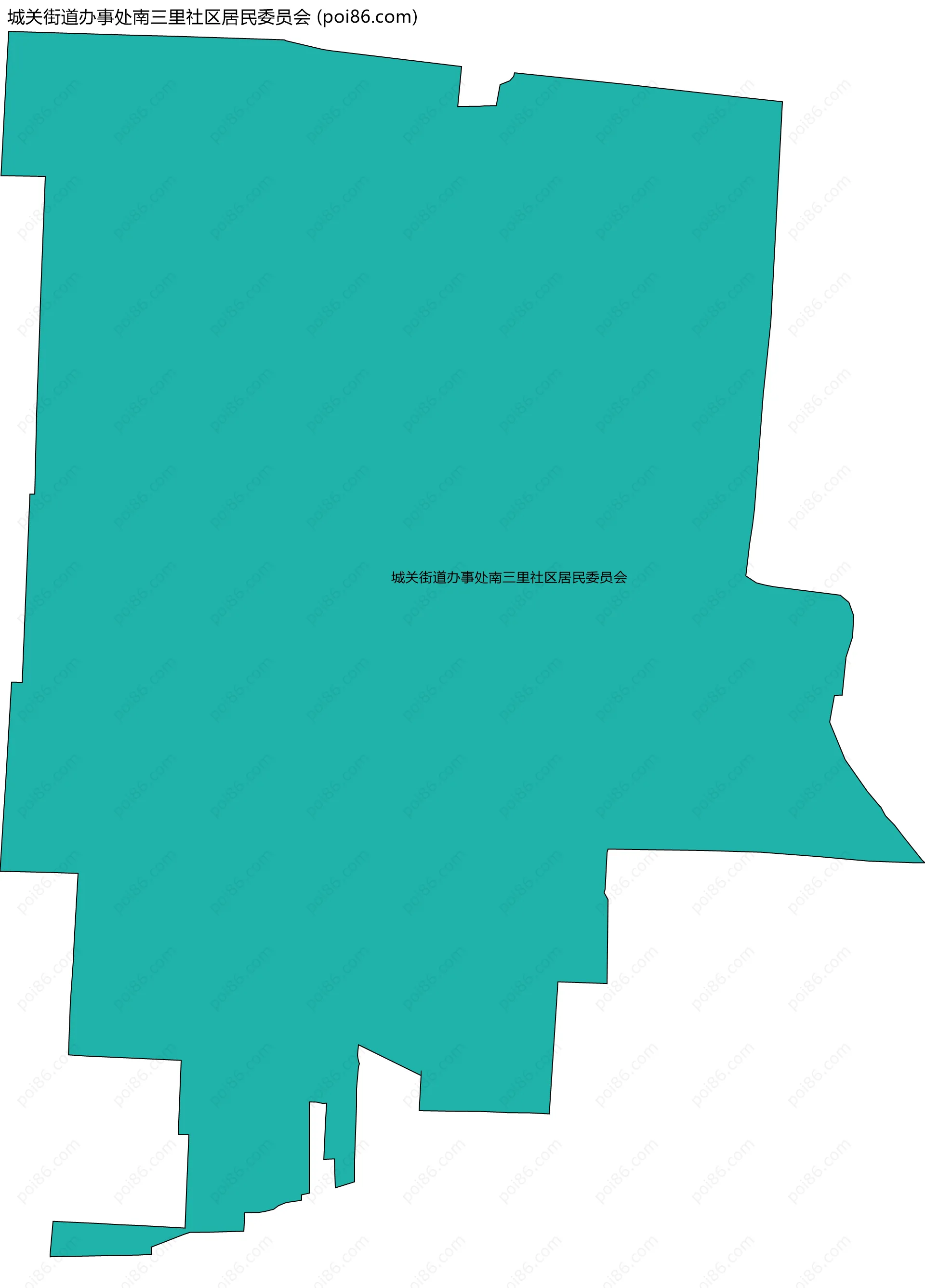 城关街道办事处南三里社区居民委员会边界地图