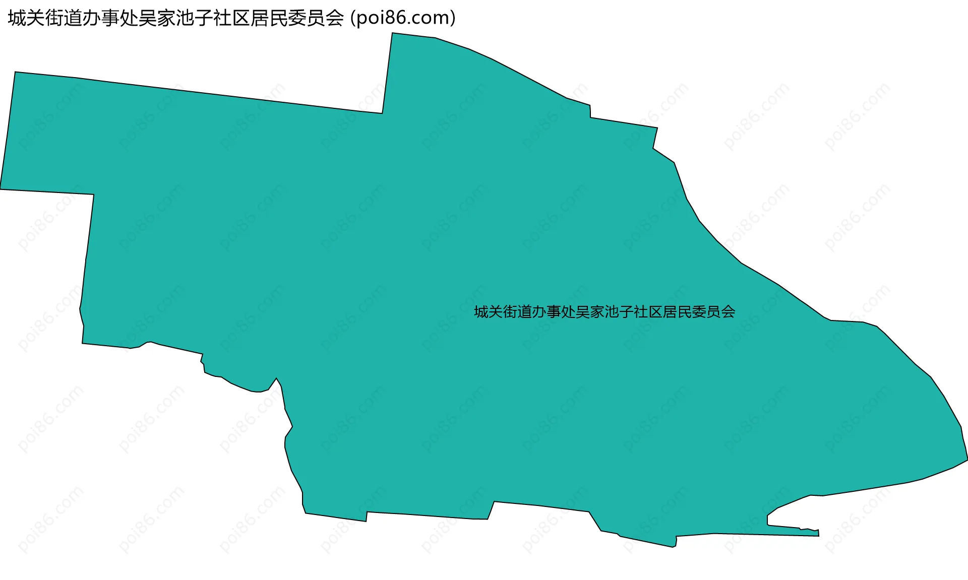 城关街道办事处吴家池子社区居民委员会边界地图