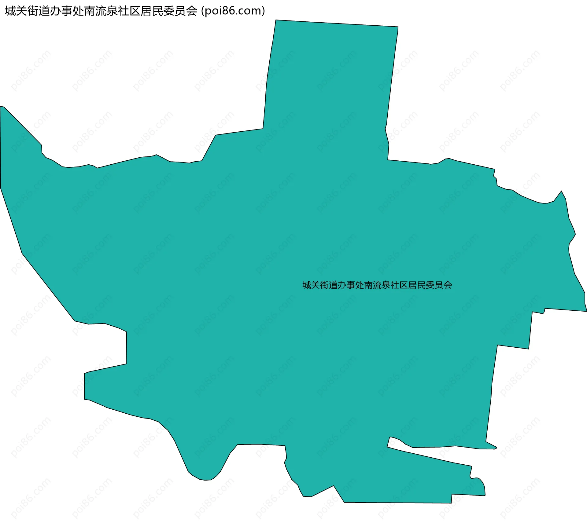 城关街道办事处南流泉社区居民委员会边界地图