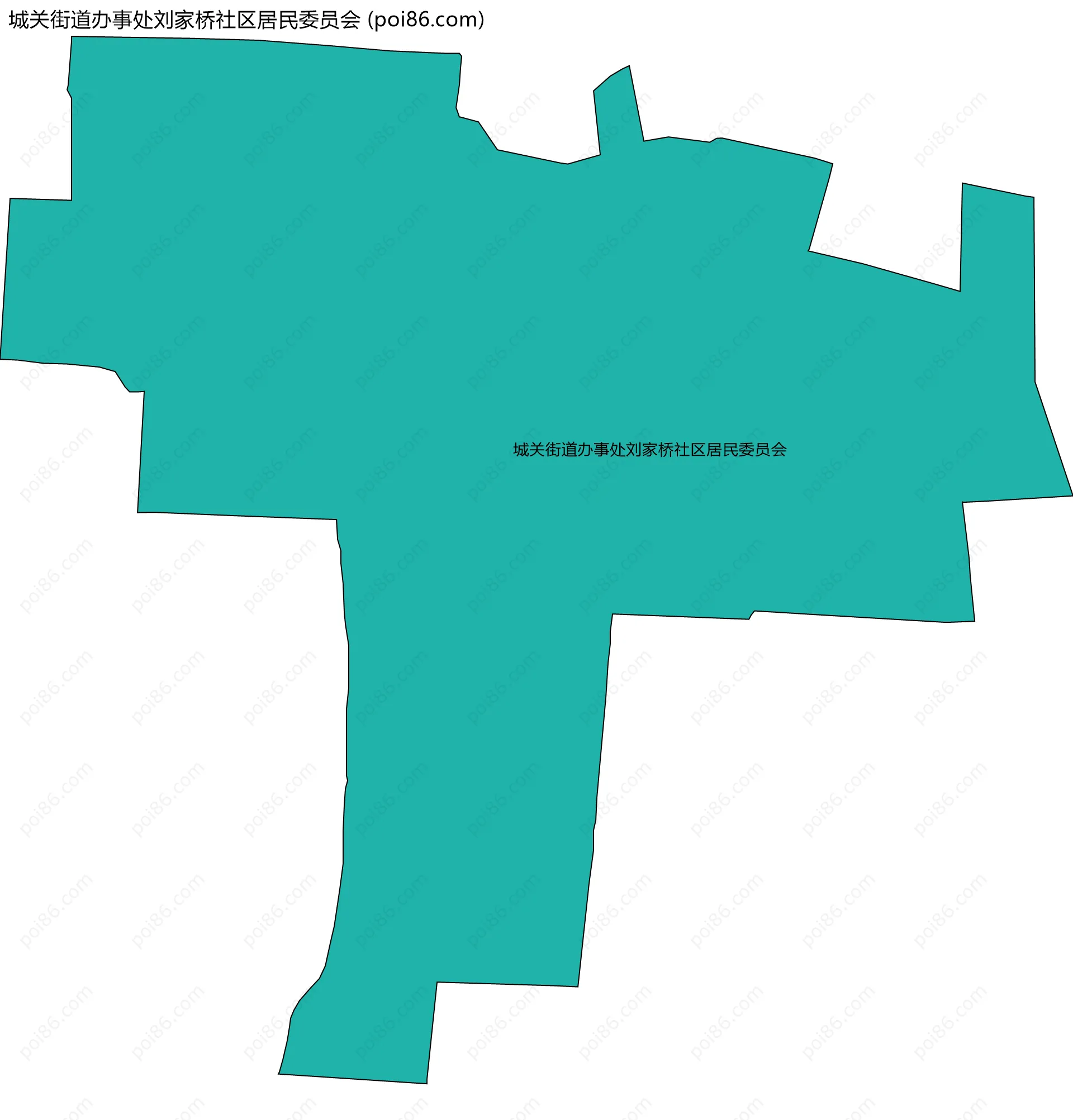 城关街道办事处刘家桥社区居民委员会边界地图