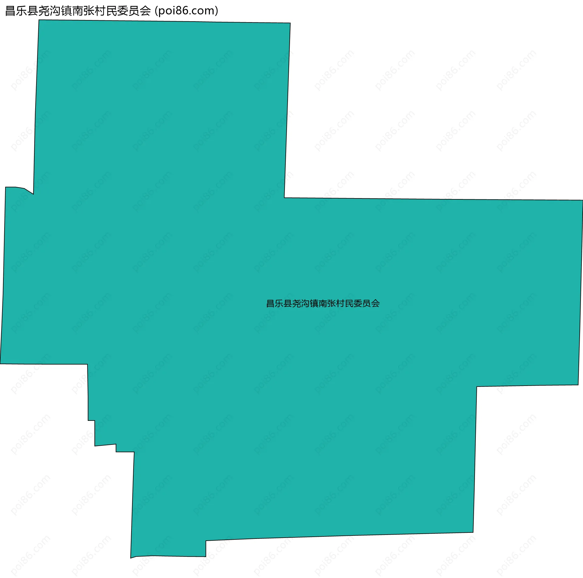 昌乐县尧沟镇南张村民委员会边界地图