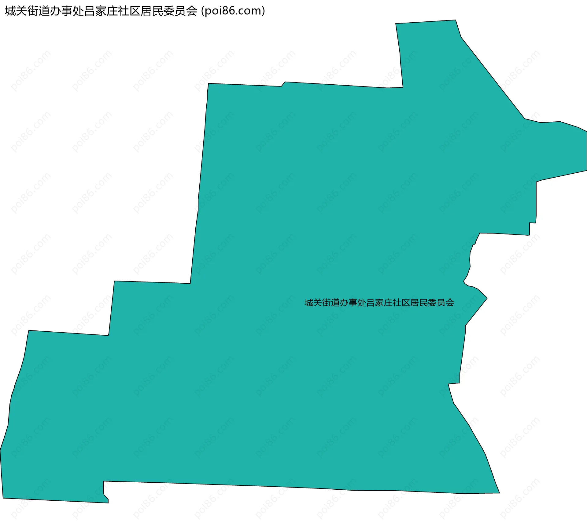 城关街道办事处吕家庄社区居民委员会边界地图
