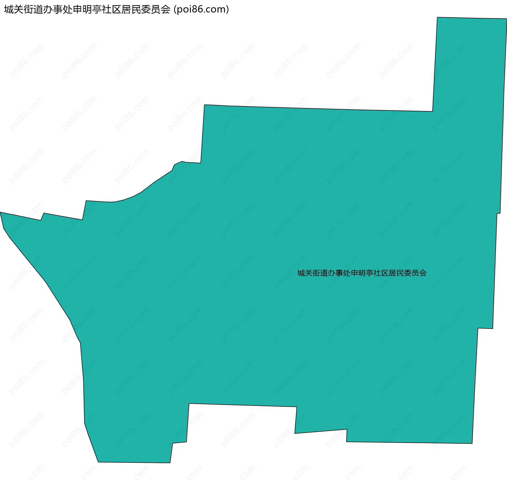 城关街道办事处申明亭社区居民委员会边界地图