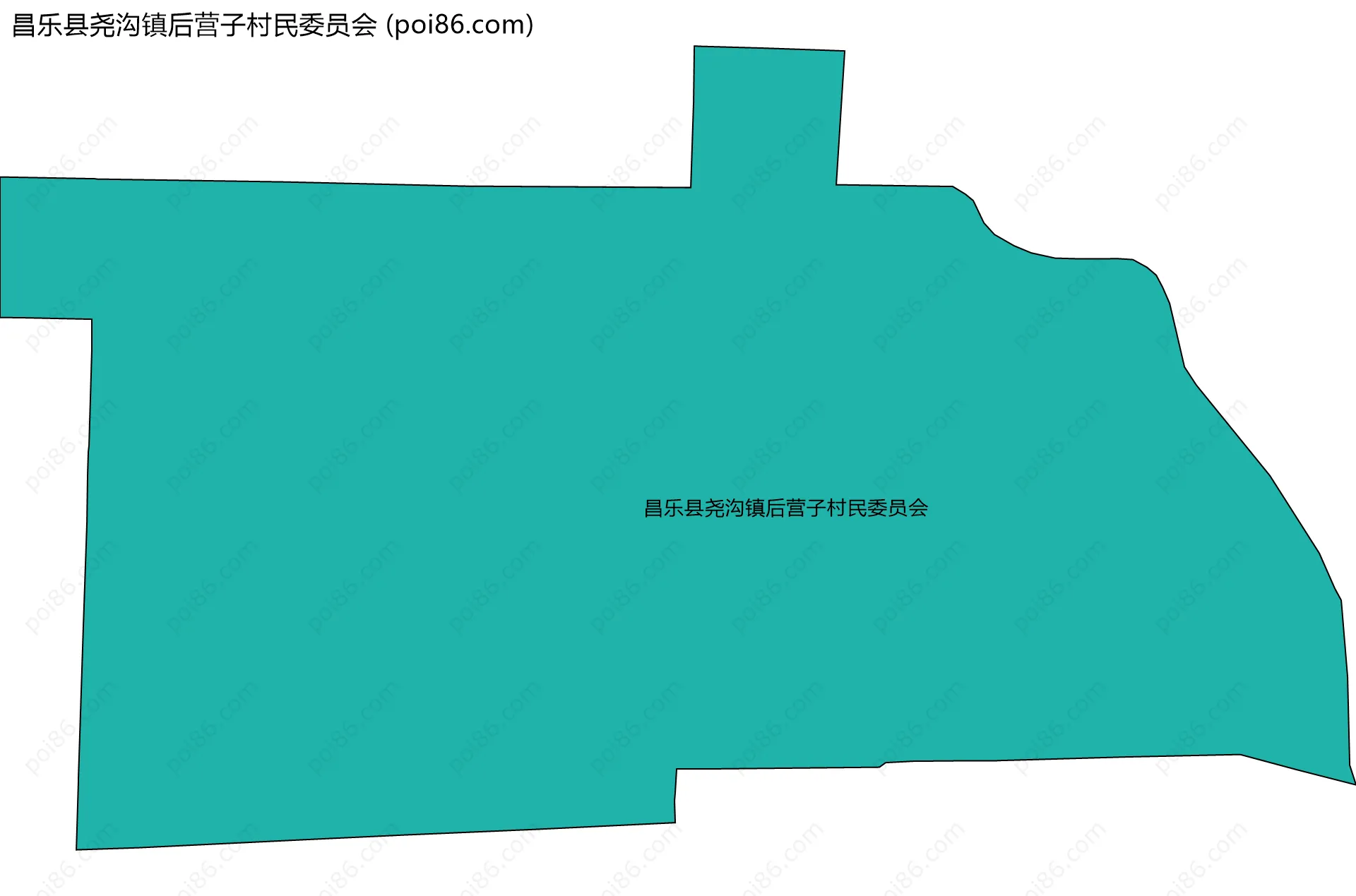 昌乐县尧沟镇后营子村民委员会边界地图