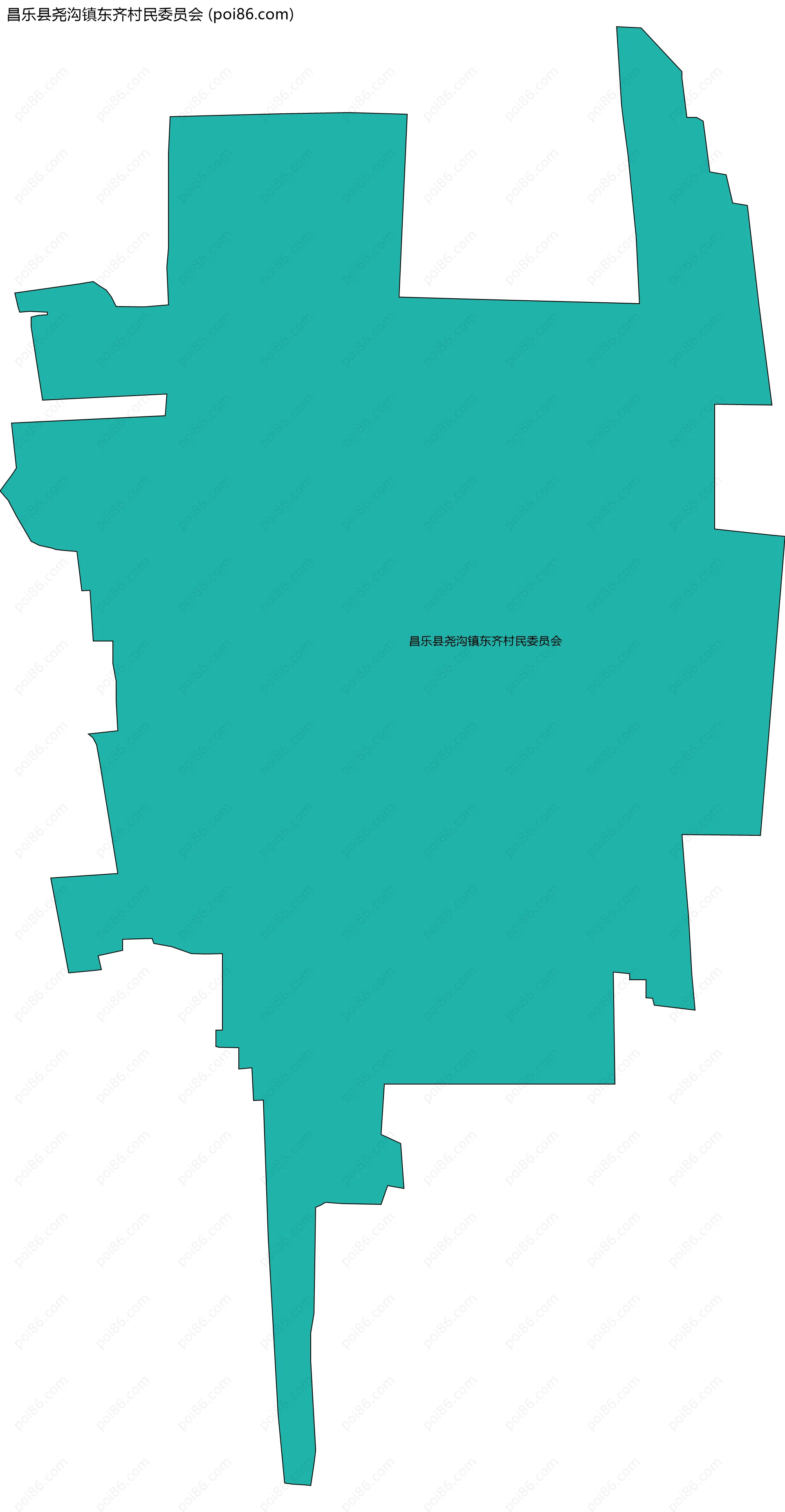 昌乐县尧沟镇东齐村民委员会边界地图