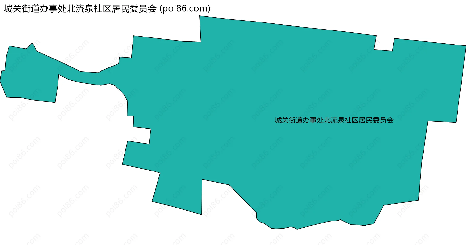 城关街道办事处北流泉社区居民委员会边界地图