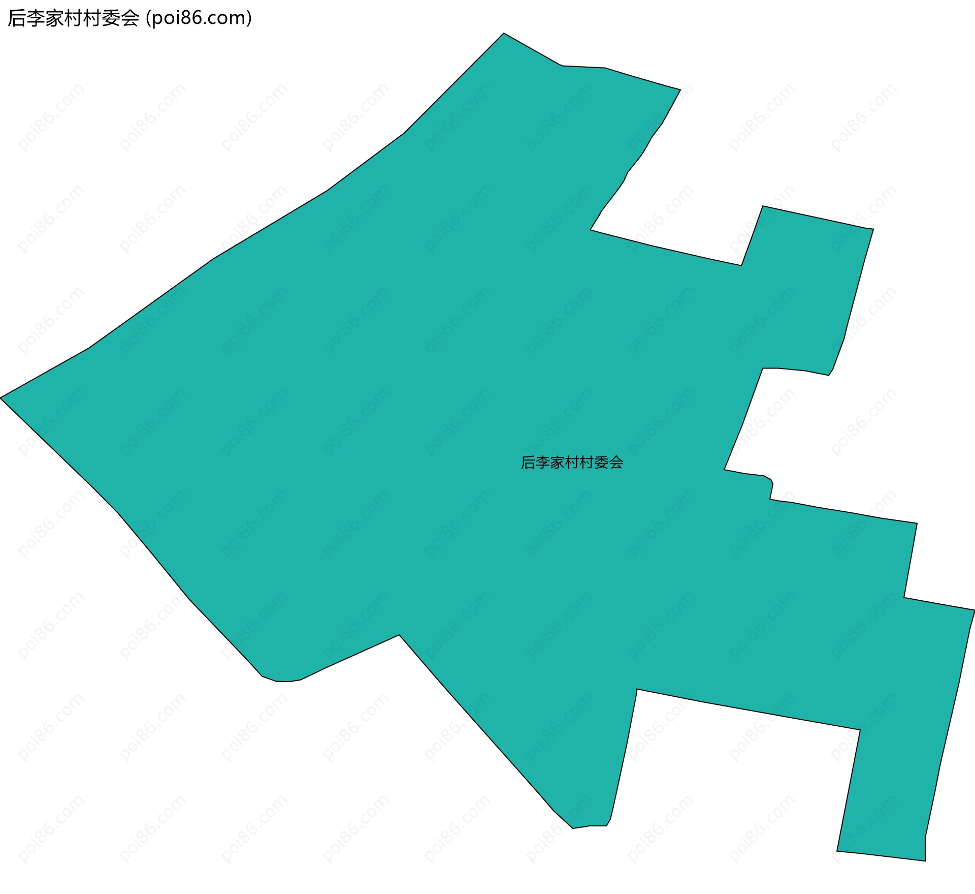 后李家村村委会边界地图
