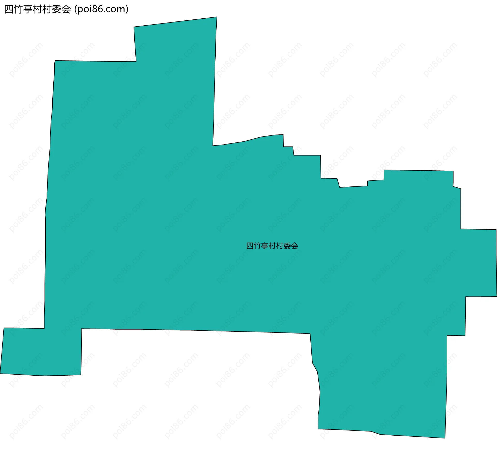 四竹亭村村委会边界地图