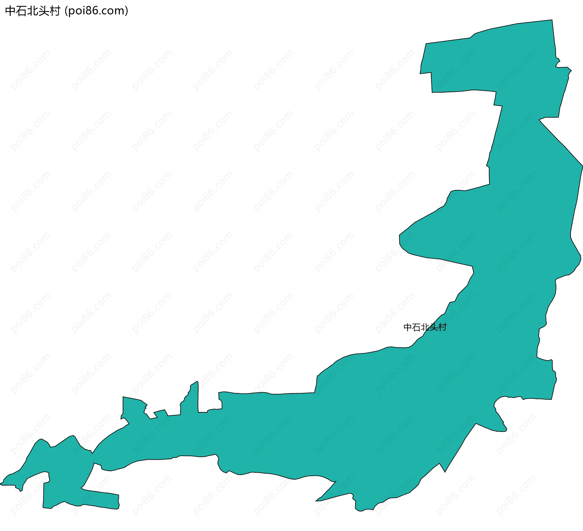 中石北头村边界地图