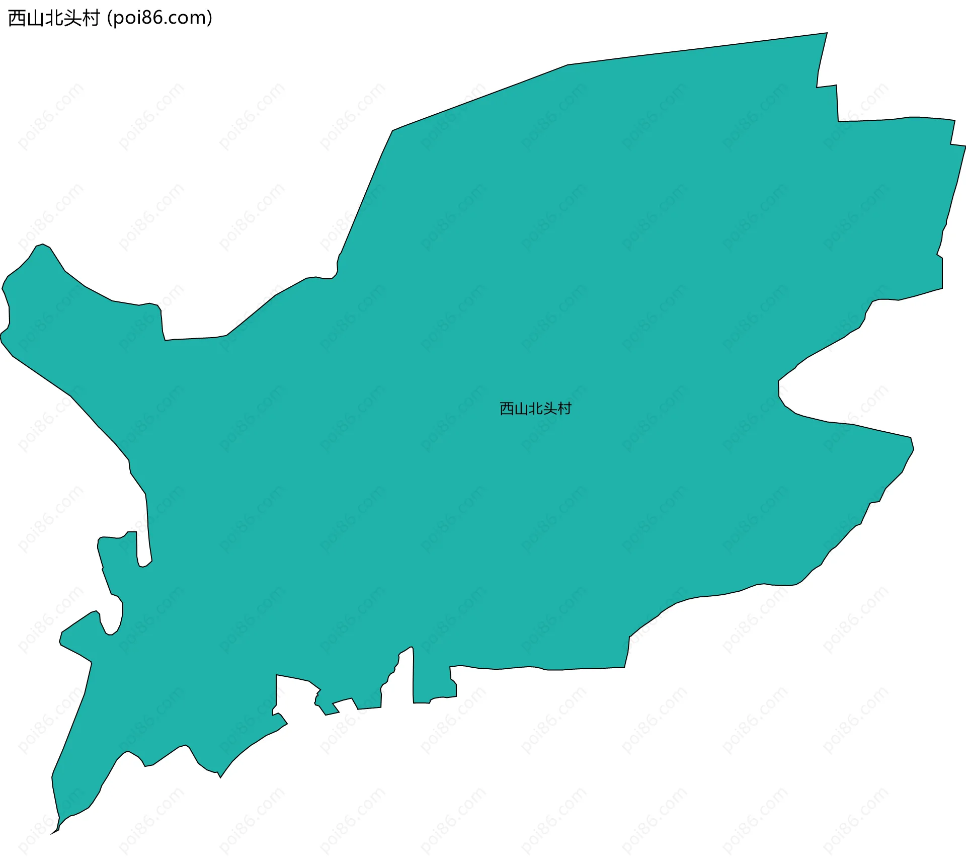 西山北头村边界地图