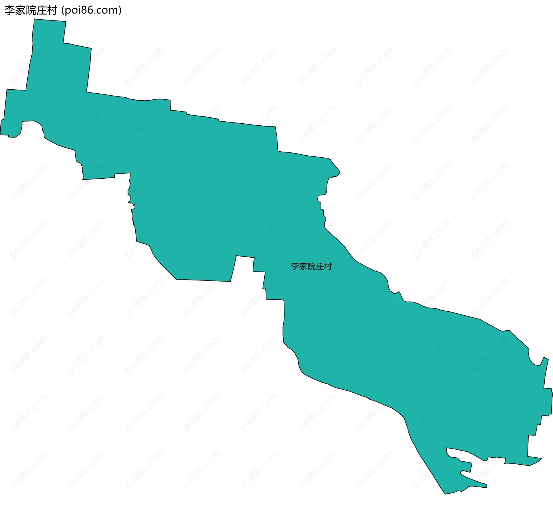 李家院庄村边界地图