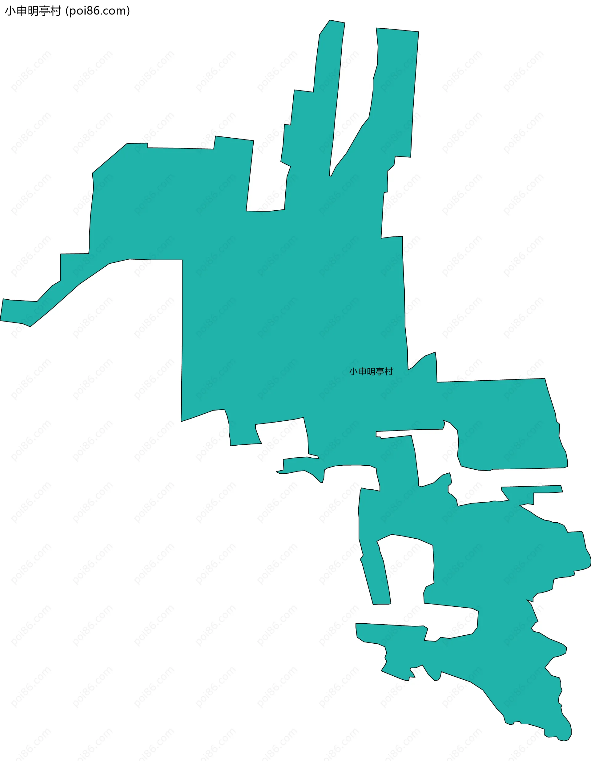 小申明亭村边界地图