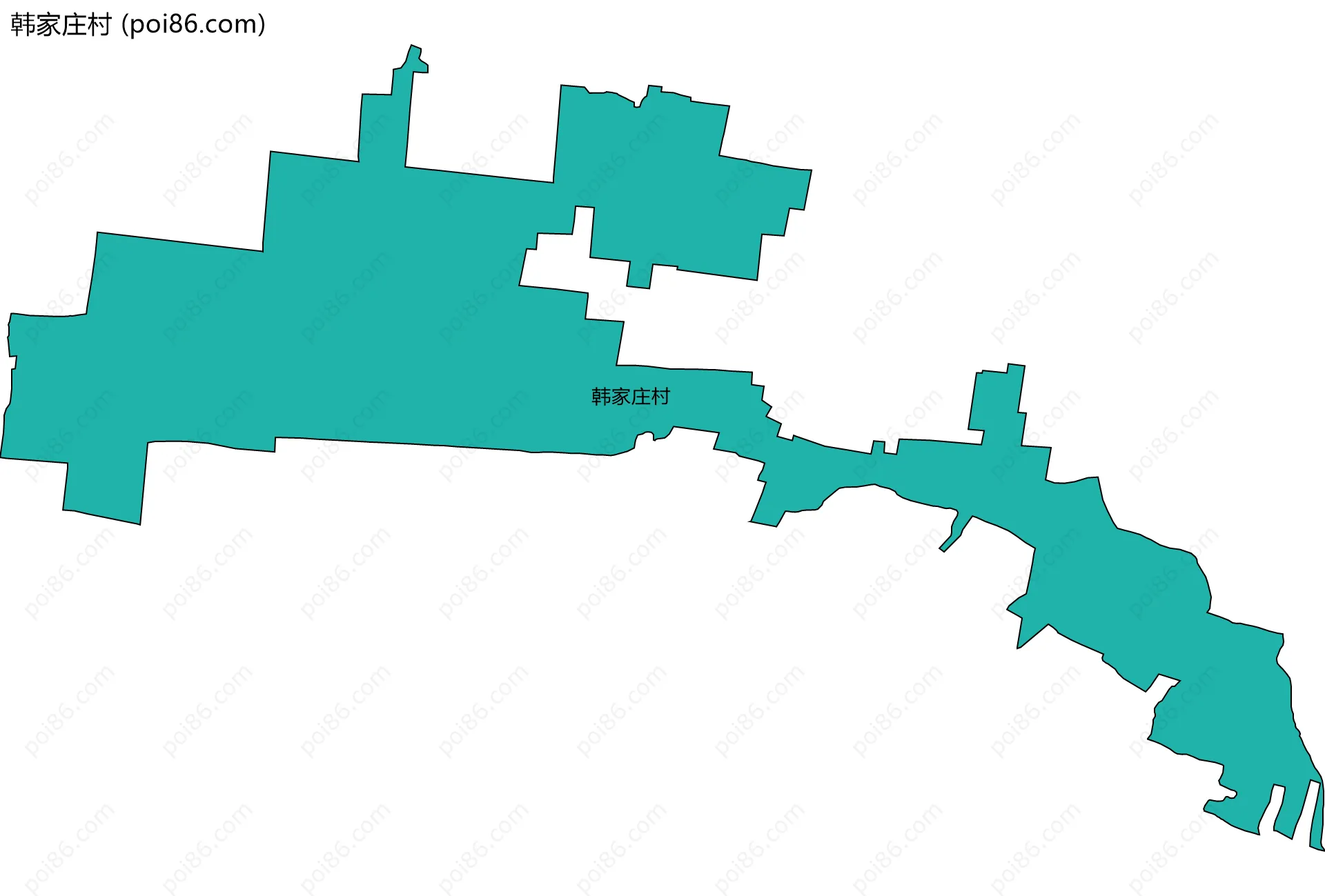 韩家庄村边界地图