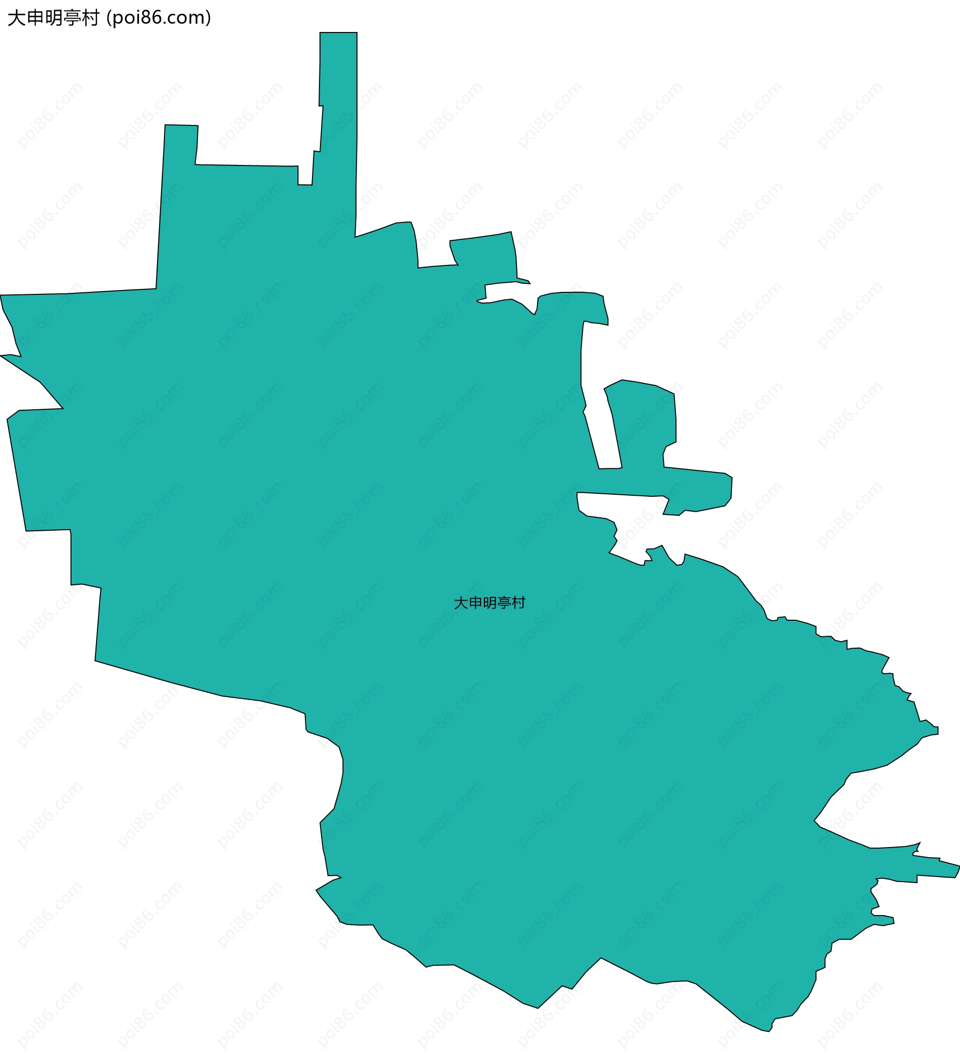 大申明亭村边界地图