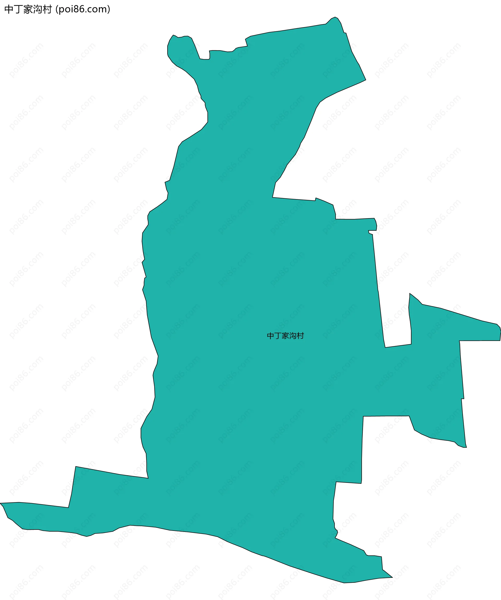 中丁家沟村边界地图