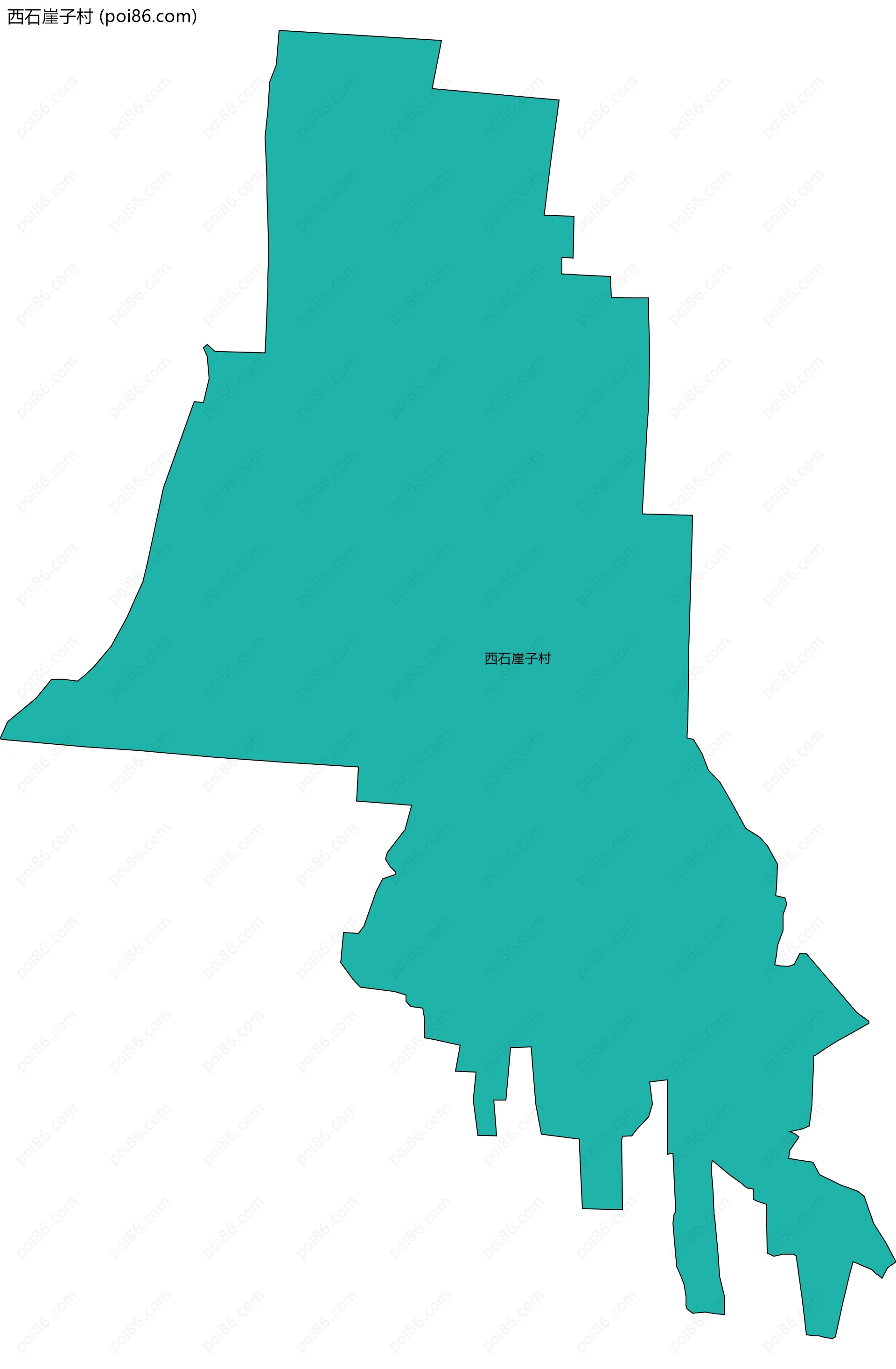 西石崖子村边界地图