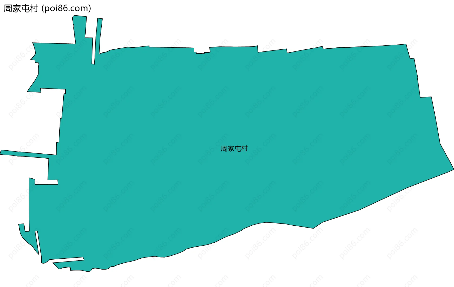 周家屯村边界地图