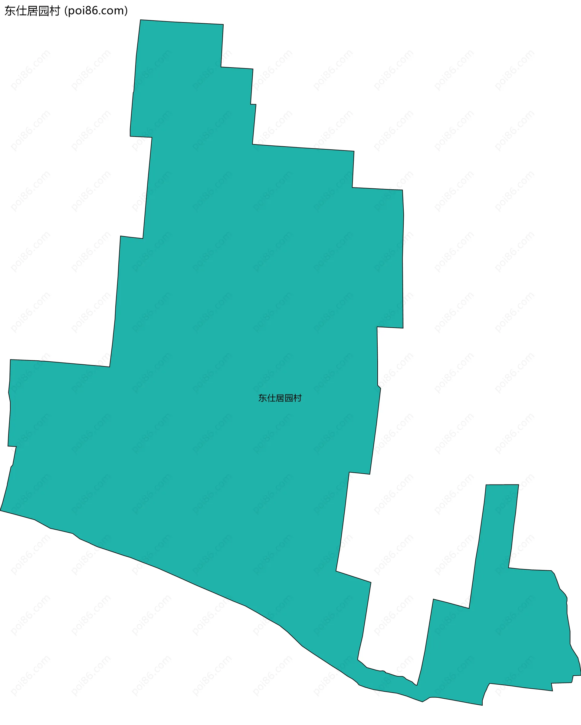 东仕居园村边界地图