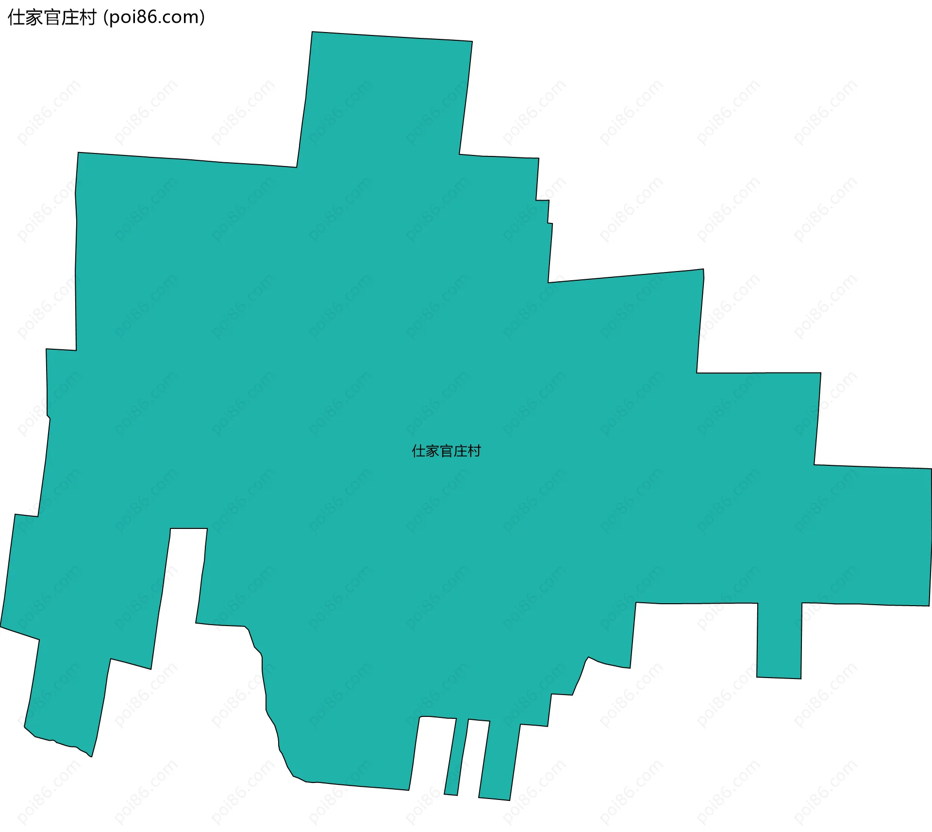 仕家官庄村边界地图