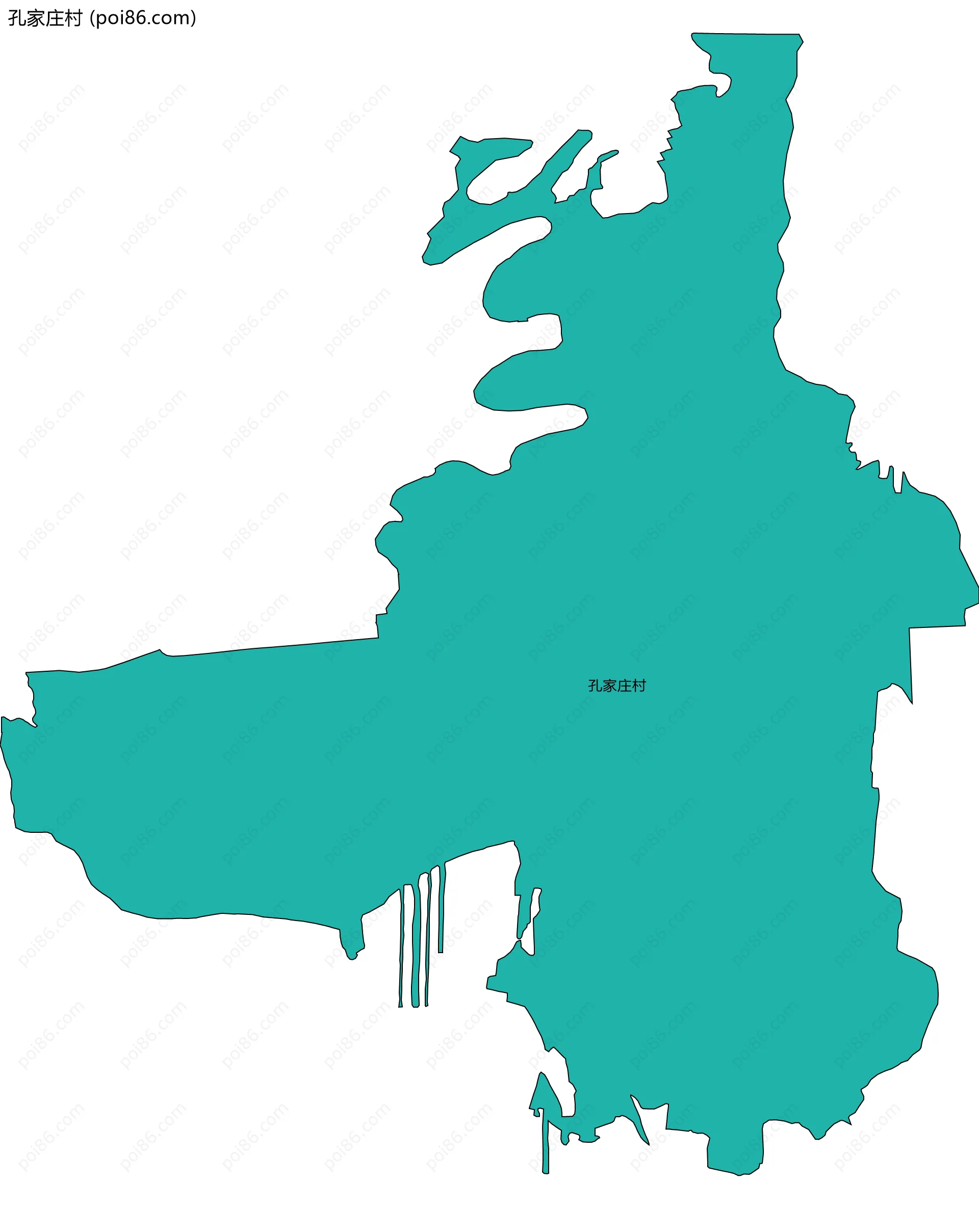 孔家庄村边界地图