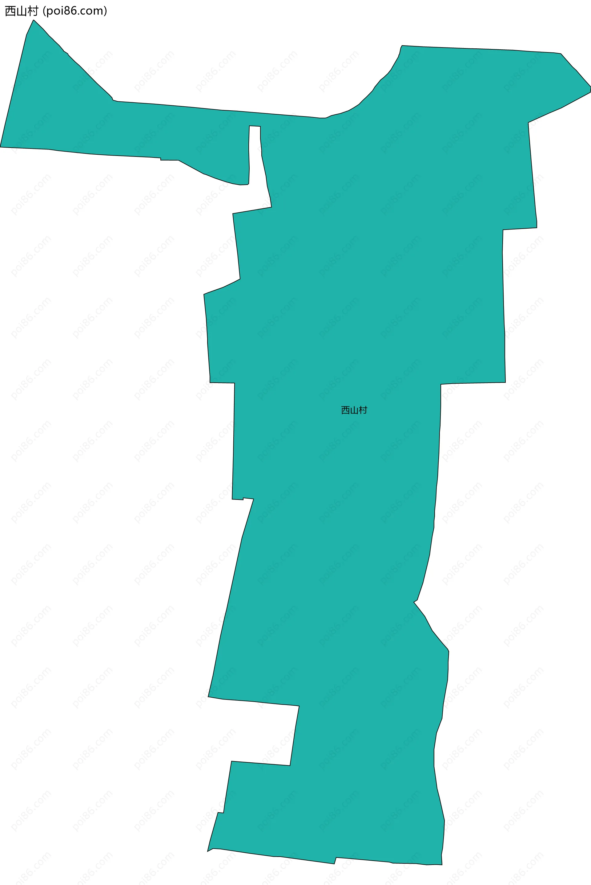 西山村边界地图