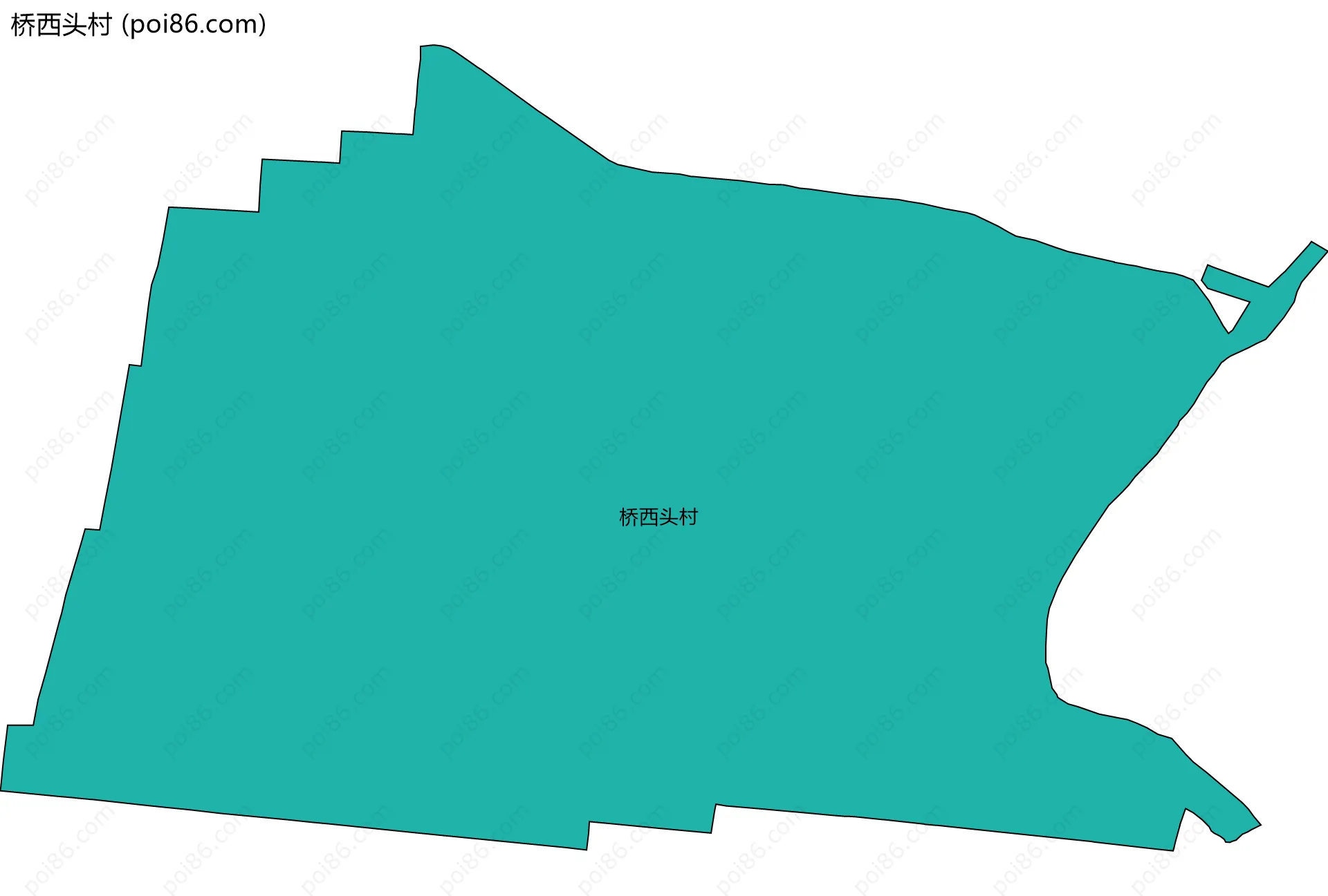 桥西头村边界地图