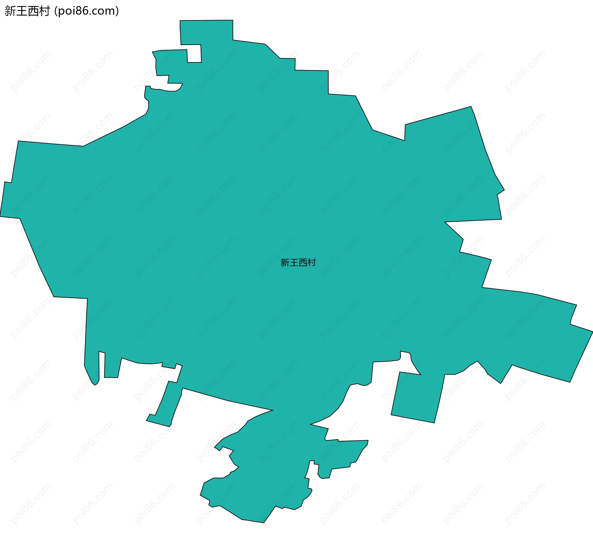 新王西村边界地图