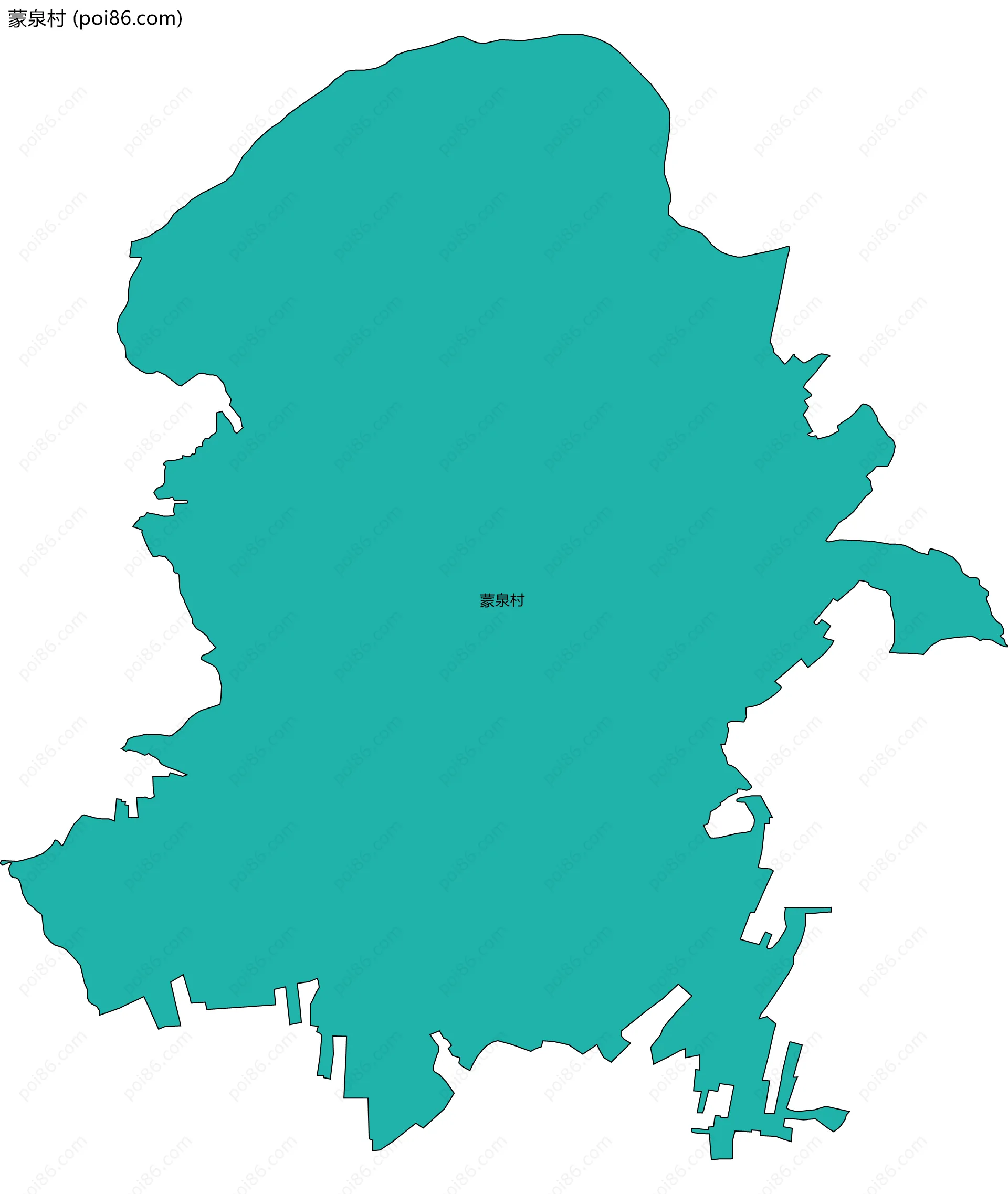 蒙泉村边界地图