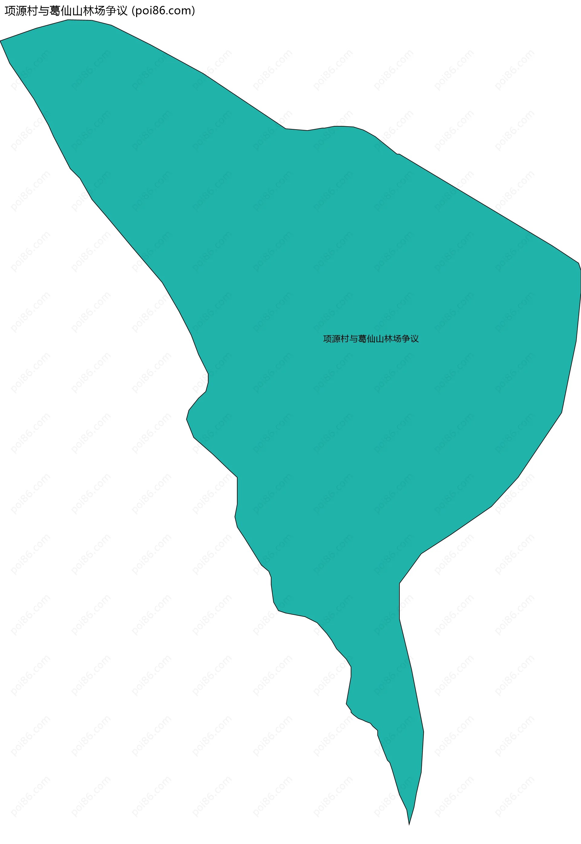 项源村与葛仙山林场争议边界地图