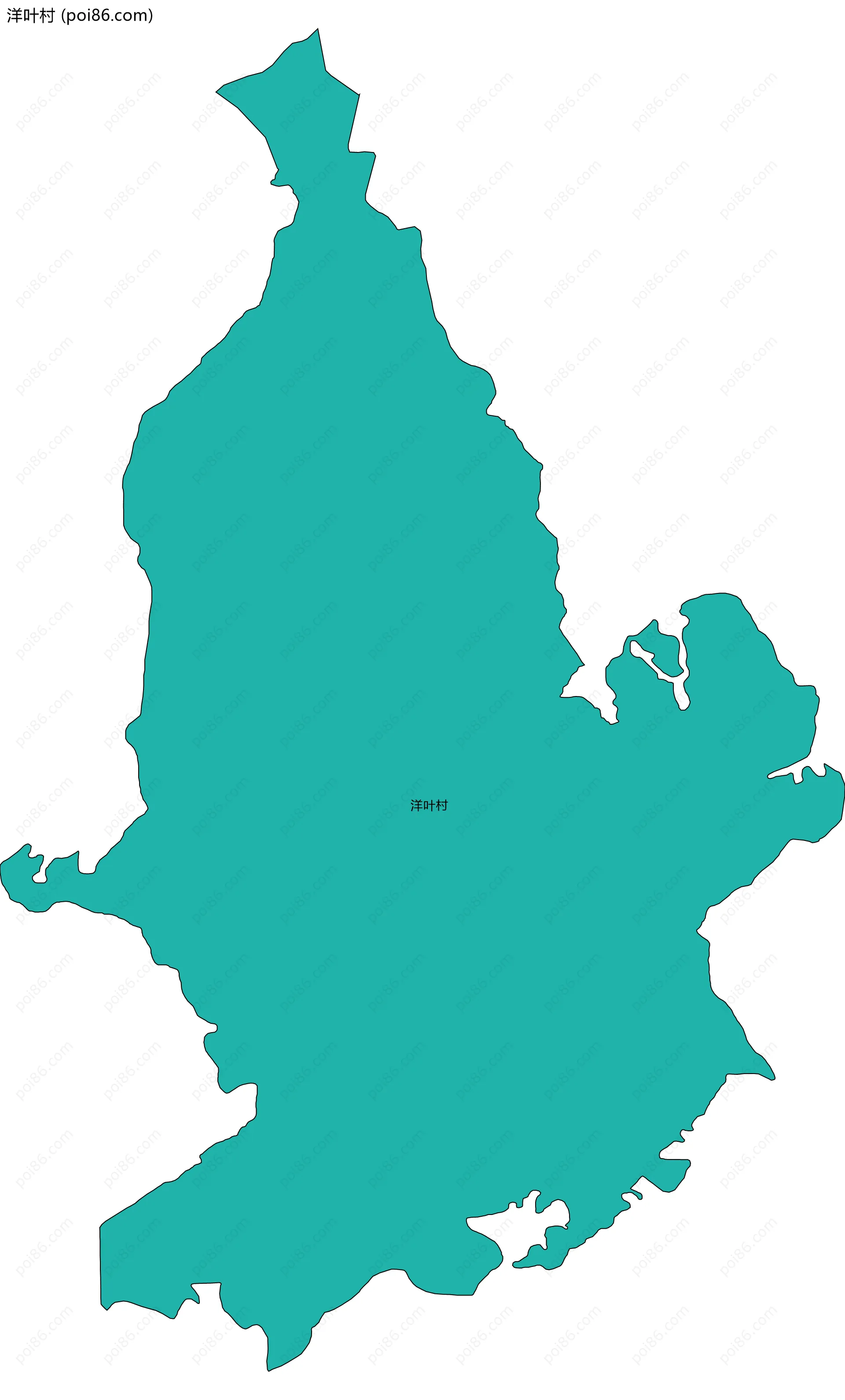 洋叶村边界地图