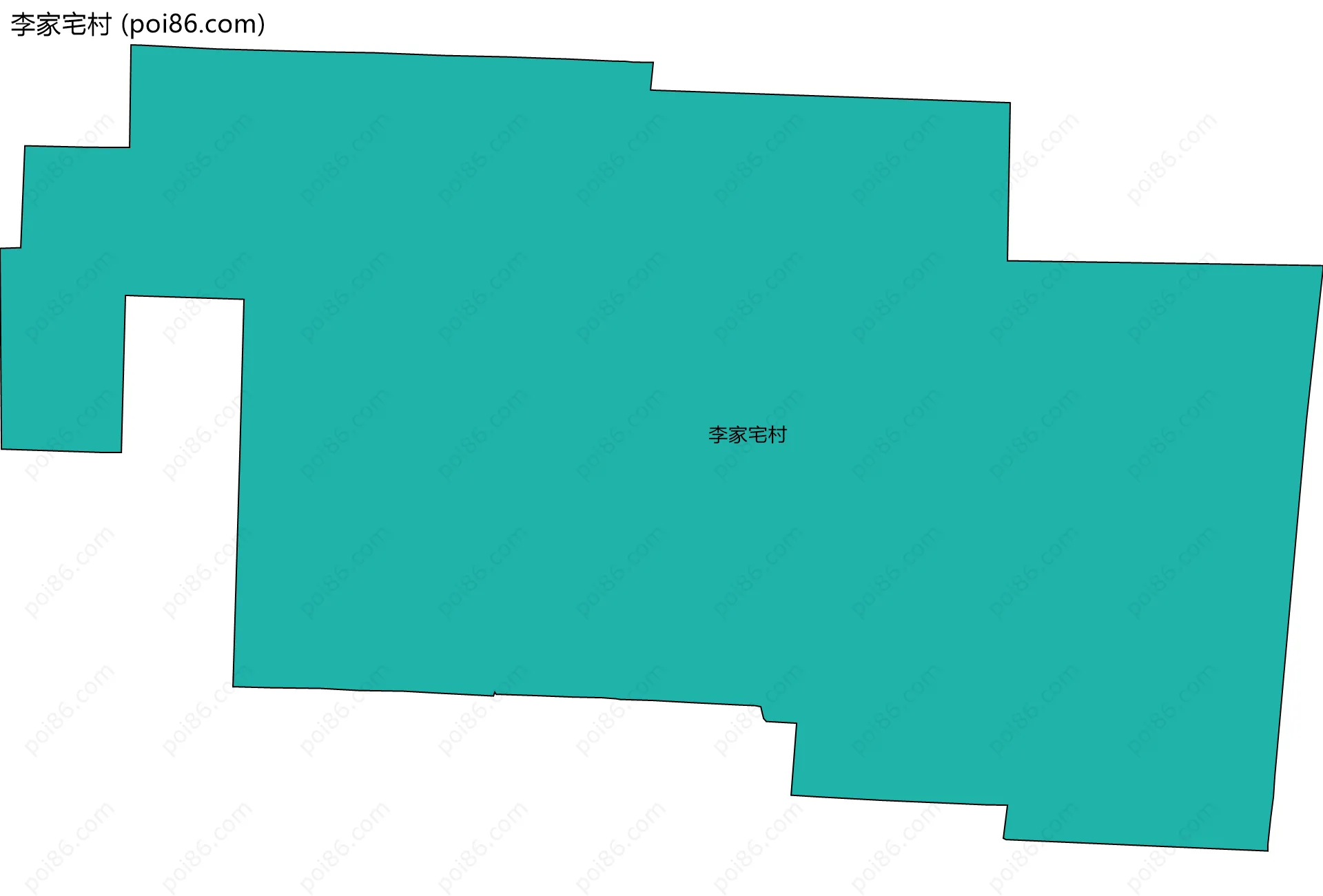 李家宅村边界地图