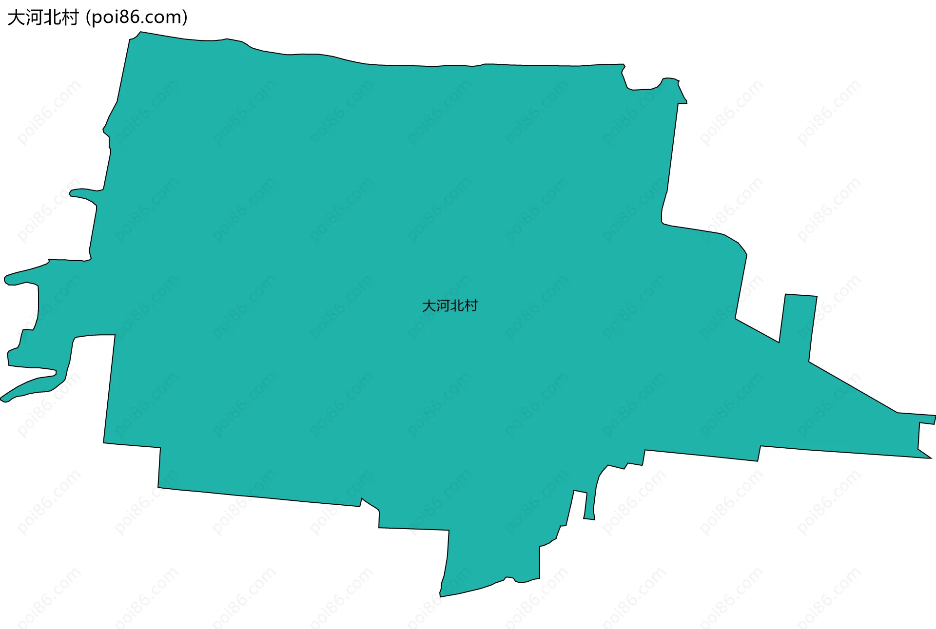大河北村边界地图