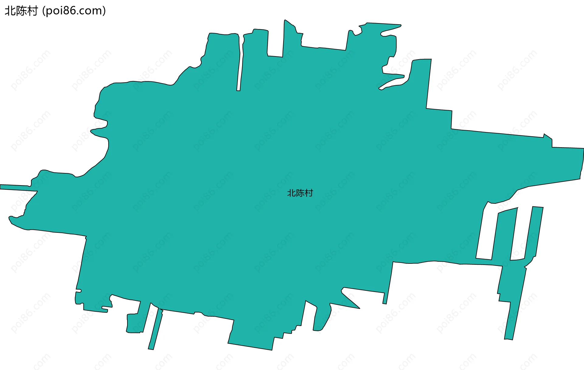 北陈村边界地图