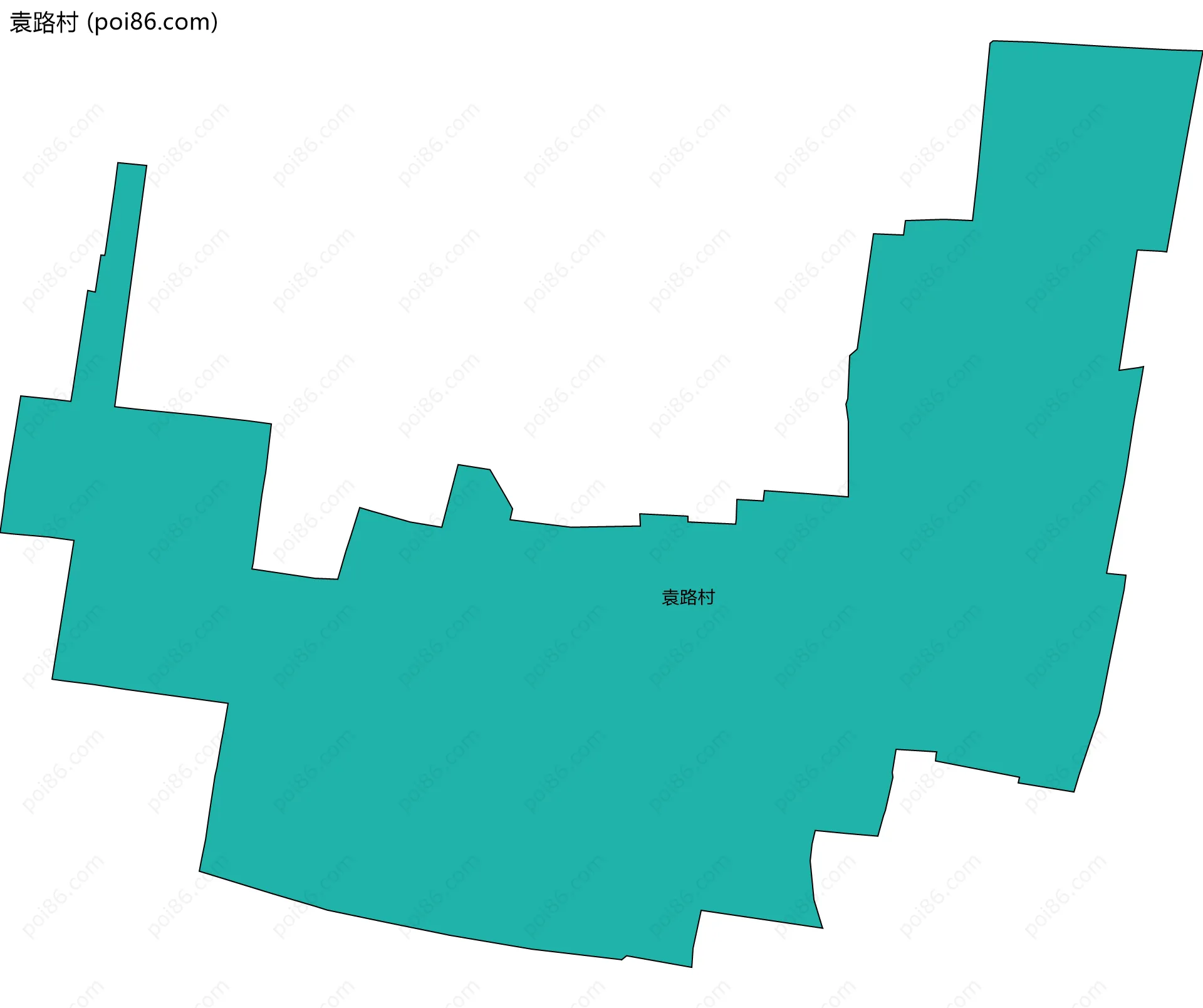 袁路村边界地图
